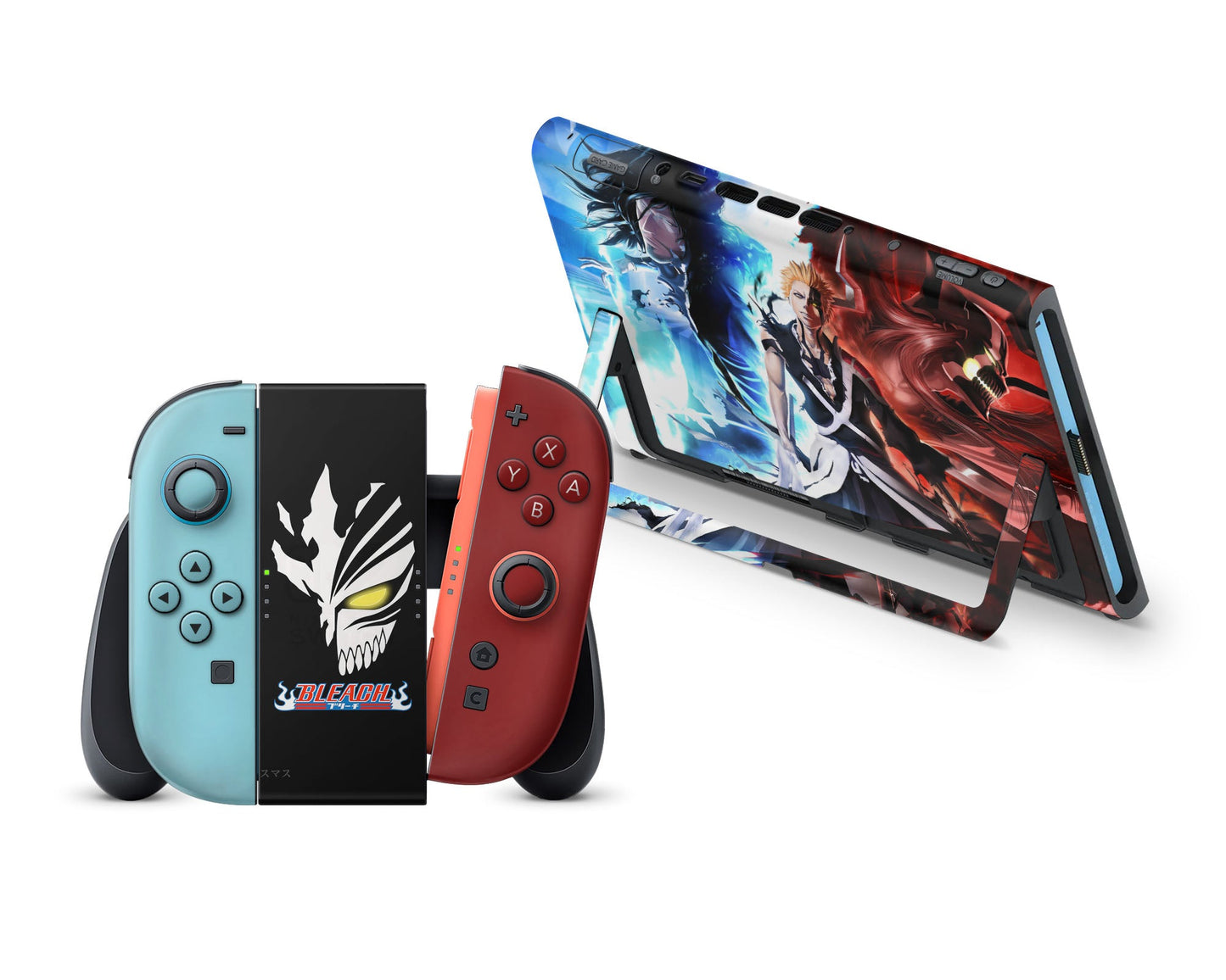 Anime Town Creations Nintendo Switch 2 Bleach Ichigo vs Zangetsu Vinyl +Tempered Glass Skins - Anime Bleach Switch 2 Skin