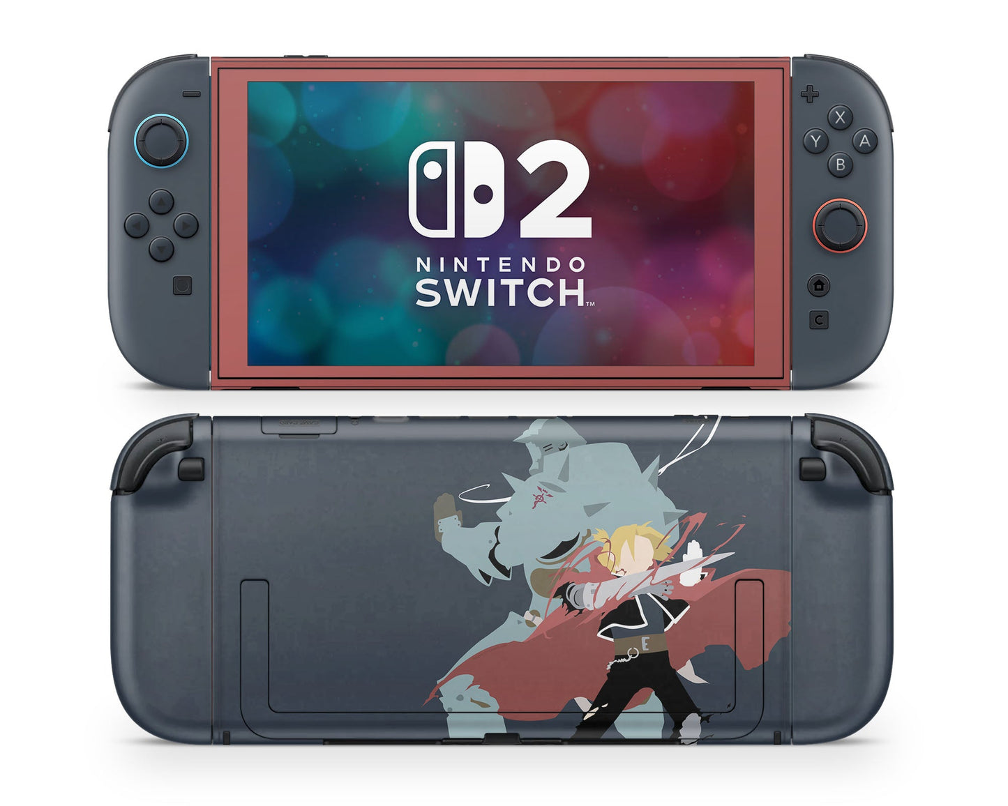 Anime Town Creations Nintendo Switch 2 Full Metal Alchemist Edward & Alphonse Minimalist Vinyl only Skins - Anime Full Metal Alchemist Switch 2 Skin