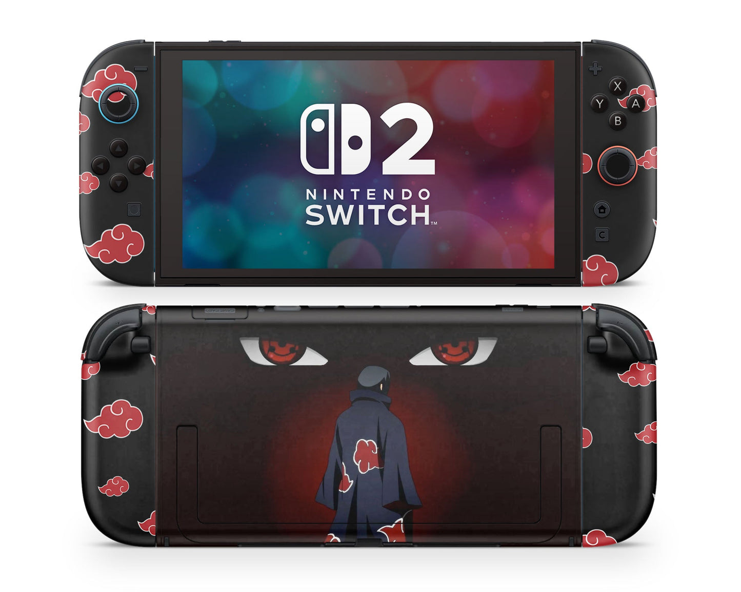 Anime Town Creations Nintendo Switch 2 Itachi Tsukuyomi Akatsuki Vinyl only Skins - Anime Naruto Switch 2 Skin