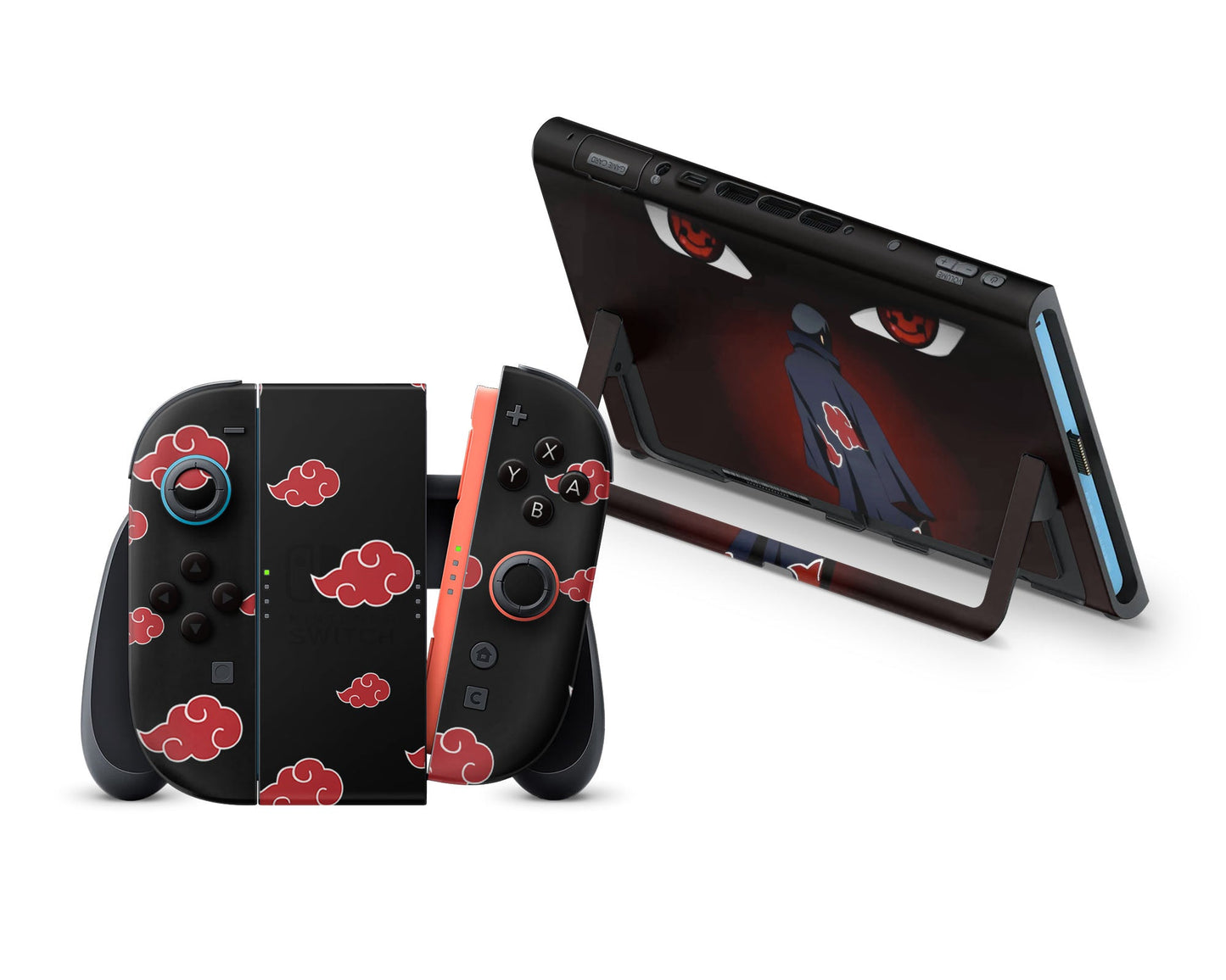 Anime Town Creations Nintendo Switch 2 Itachi Tsukuyomi Akatsuki Vinyl +Tempered Glass Skins - Anime Naruto Switch 2 Skin