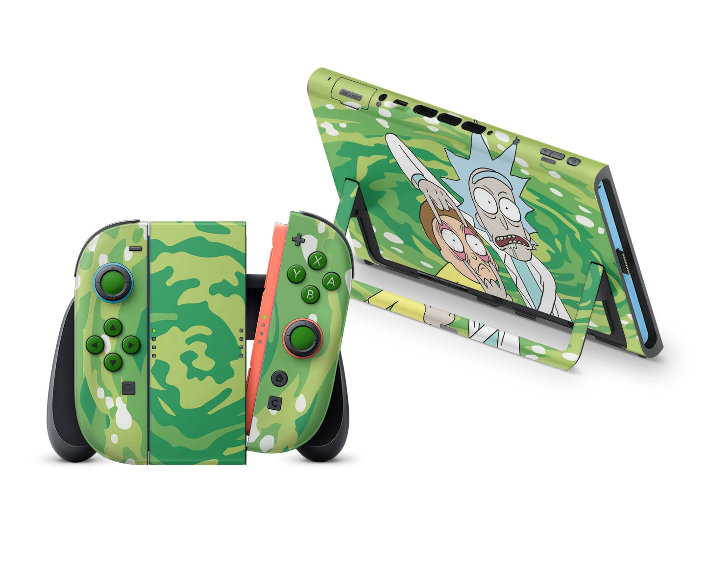 Anime Town Creations Nintendo Switch 2 Rick and Morty Open Your Eyes Morty Vinyl +Tempered Glass Skins - Anime Rick and Morty Switch 2 Skin