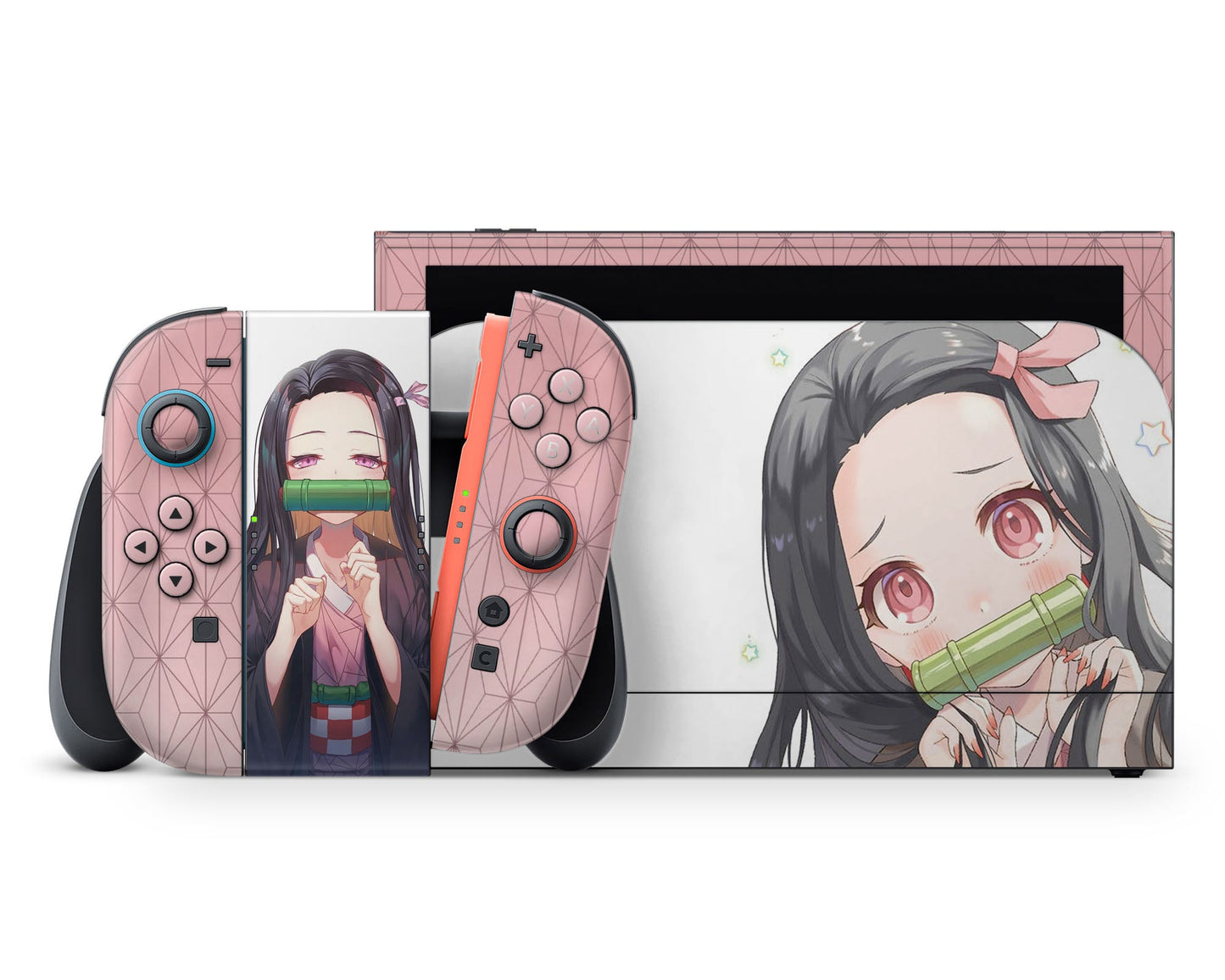 Anime Town Creations Nintendo Switch 2 Demon Slayer Kawaii Nezuko Vinyl +Tempered Glass Skins - Anime Demon Slayer Switch 2 Skin