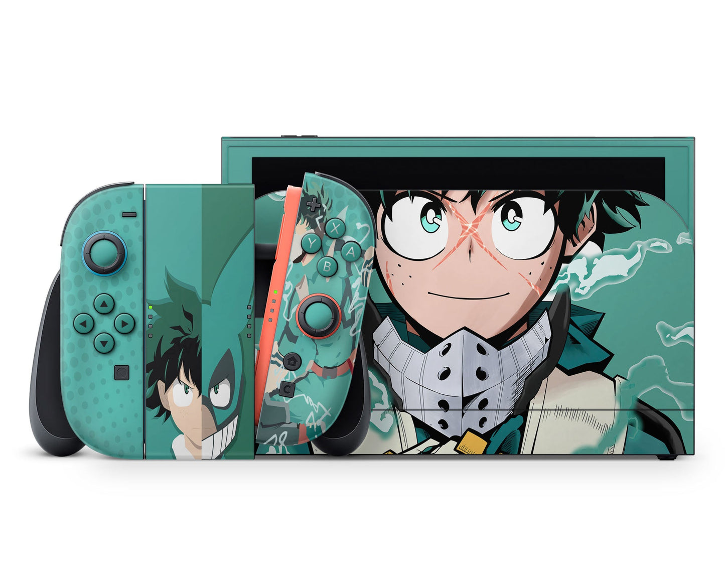 Anime Town Creations Nintendo Switch 2 My Hero Academia Deku Minimalist Vinyl +Tempered Glass Skins - Anime My Hero Academia Switch 2 Skin