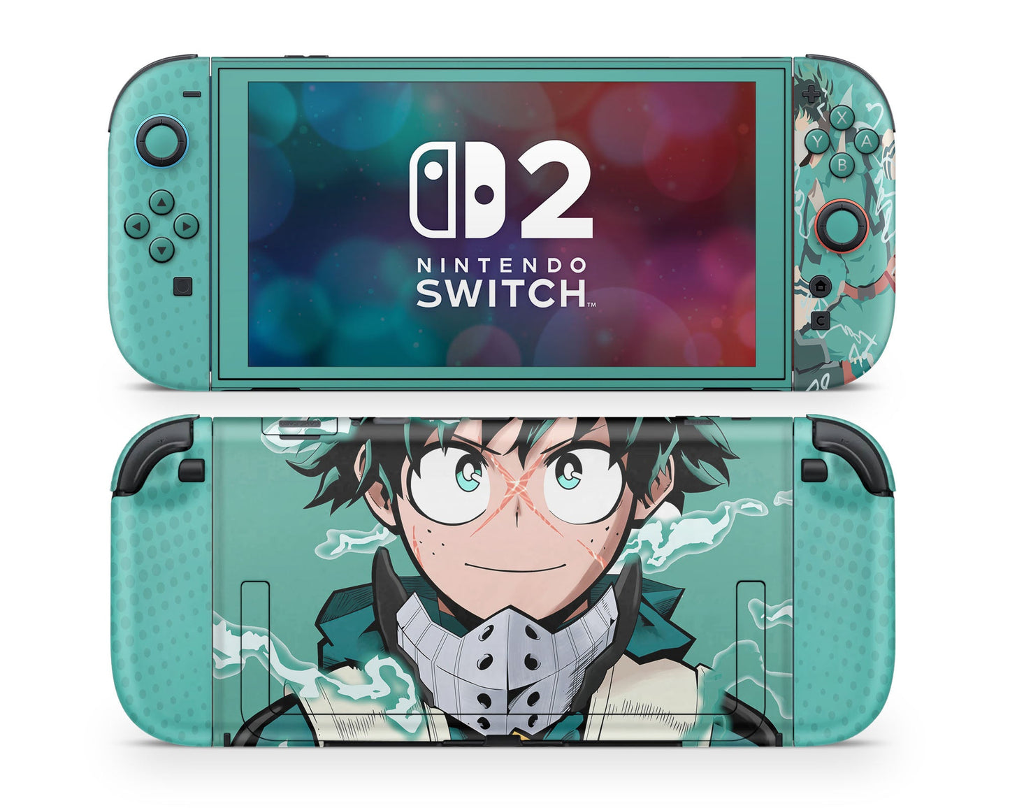 Anime Town Creations Nintendo Switch 2 My Hero Academia Deku Minimalist Vinyl only Skins - Anime My Hero Academia Switch 2 Skin