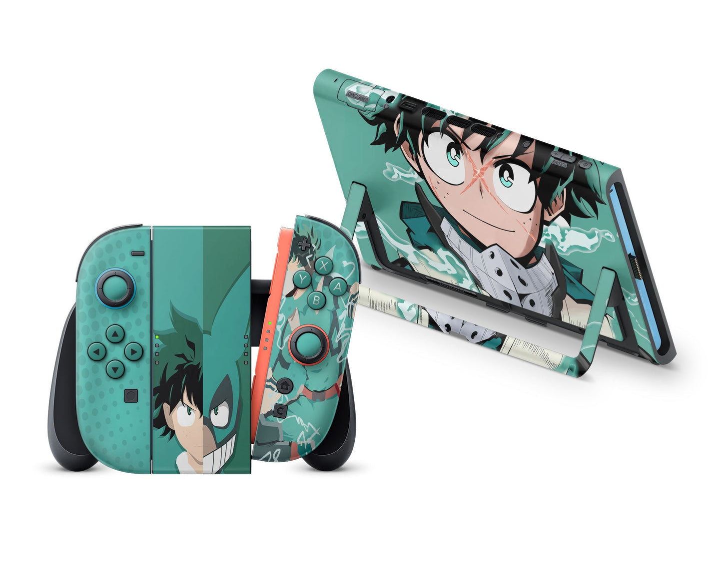 Anime Town Creations Nintendo Switch 2 My Hero Academia Deku Minimalist Vinyl +Tempered Glass Skins - Anime My Hero Academia Switch 2 Skin