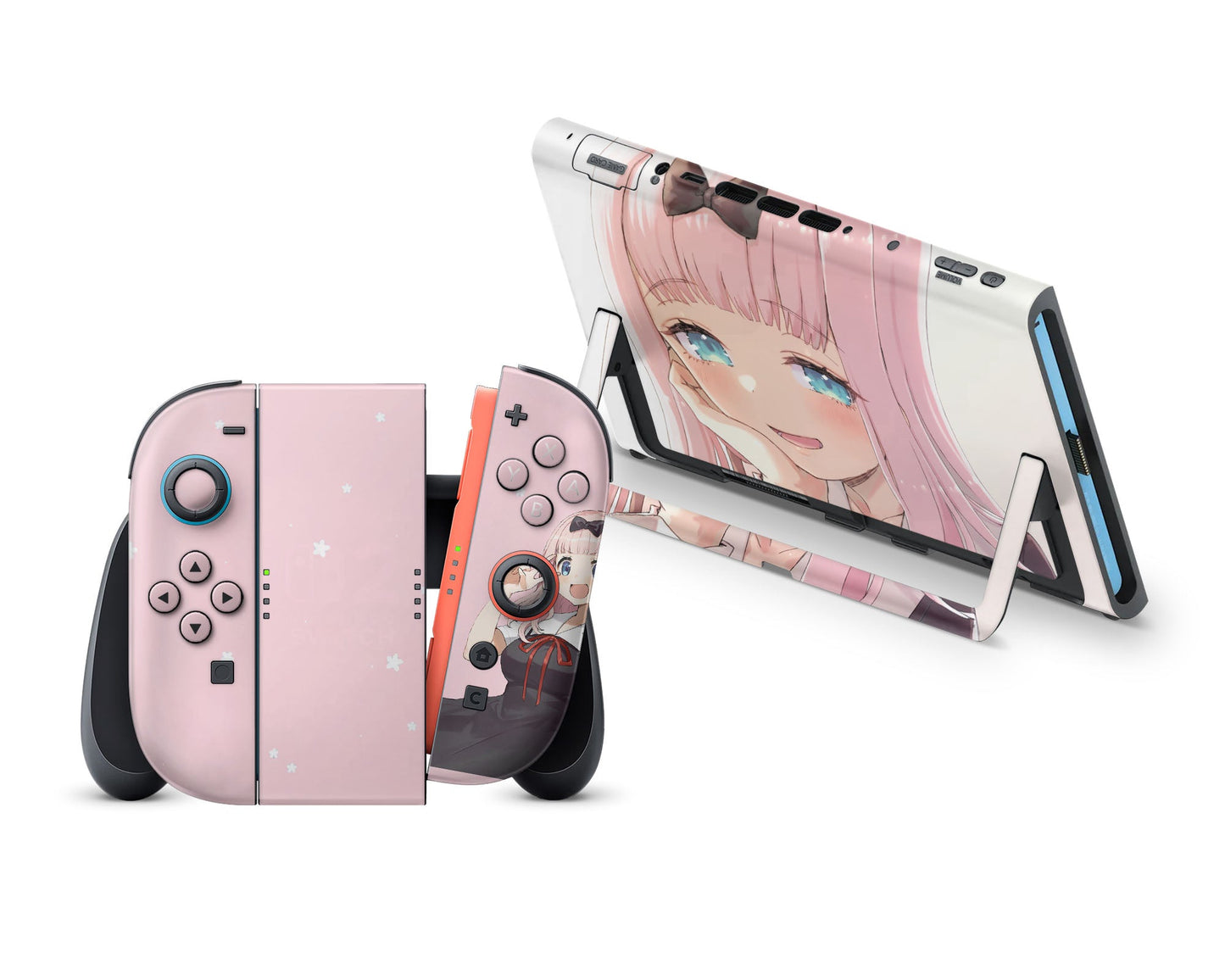 Anime Town Creations Nintendo Switch 2 Chika Fujiwara Cute Vinyl +Tempered Glass Skins - Anime Love Is War Switch 2 Skin
