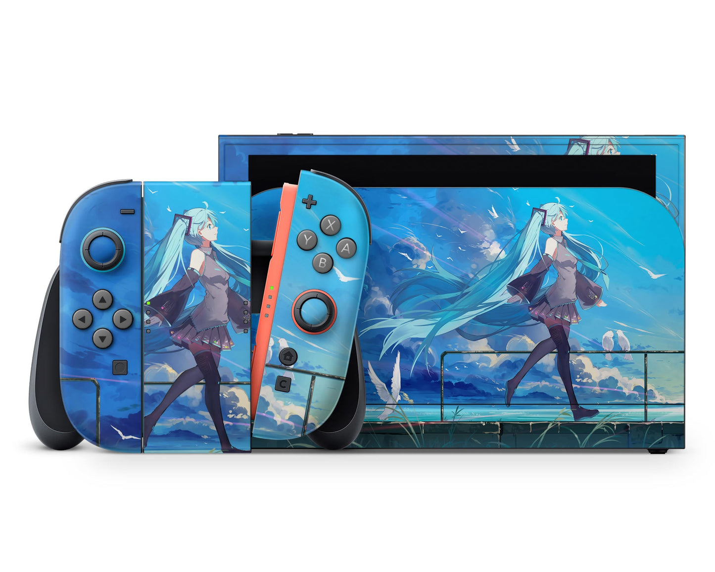 Anime Town Creations Nintendo Switch 2 Hatsune Miku Vinyl +Tempered Glass Skins - Anime Hatsune Miku Switch 2 Skin