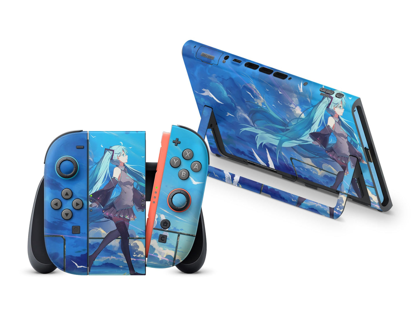 Anime Town Creations Nintendo Switch 2 Hatsune Miku Vinyl +Tempered Glass Skins - Anime Hatsune Miku Switch 2 Skin