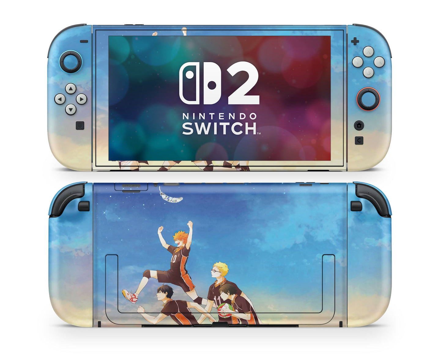 Anime Town Creations Nintendo Switch 2 Haikyuu Blue Skies Vinyl only Skins - Anime Haikyuu Switch 2 Skin