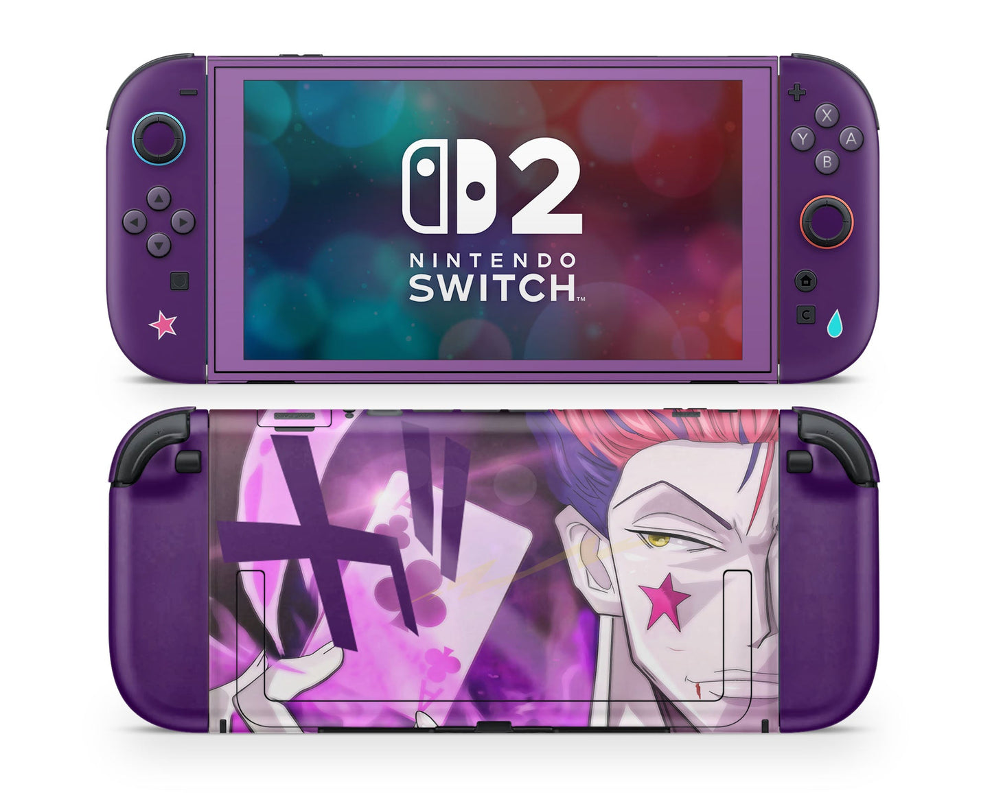Anime Town Creations Nintendo Switch 2 Hunter x Hunter Hisoka Morow Purple Vinyl only Skins - Anime Hunter x Hunter Switch 2 Skin