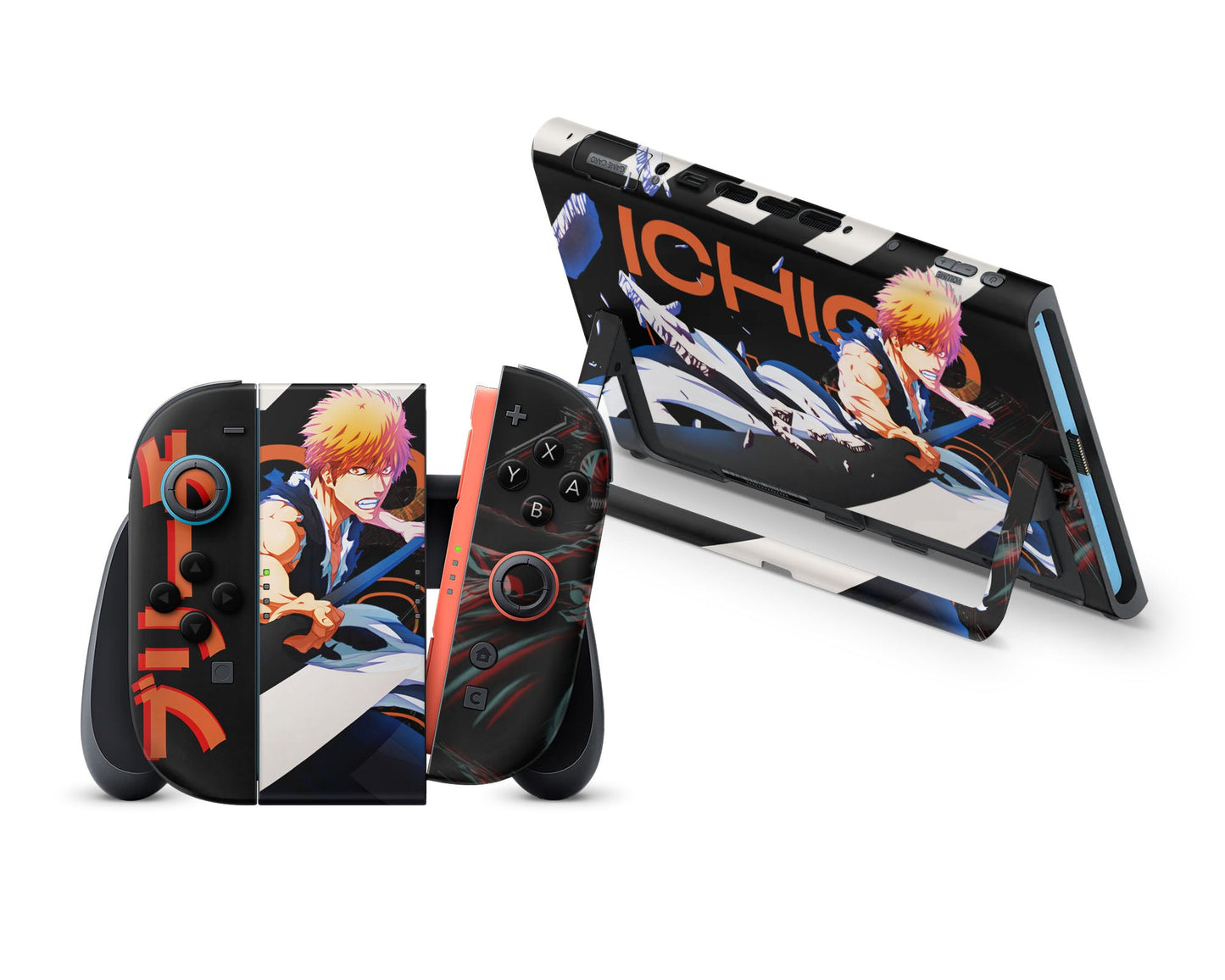Anime Town Creations Nintendo Switch 2 Bleach Kurosaki Ichigo Vinyl +Tempered Glass Skins - Anime Bleach Switch 2 Skin