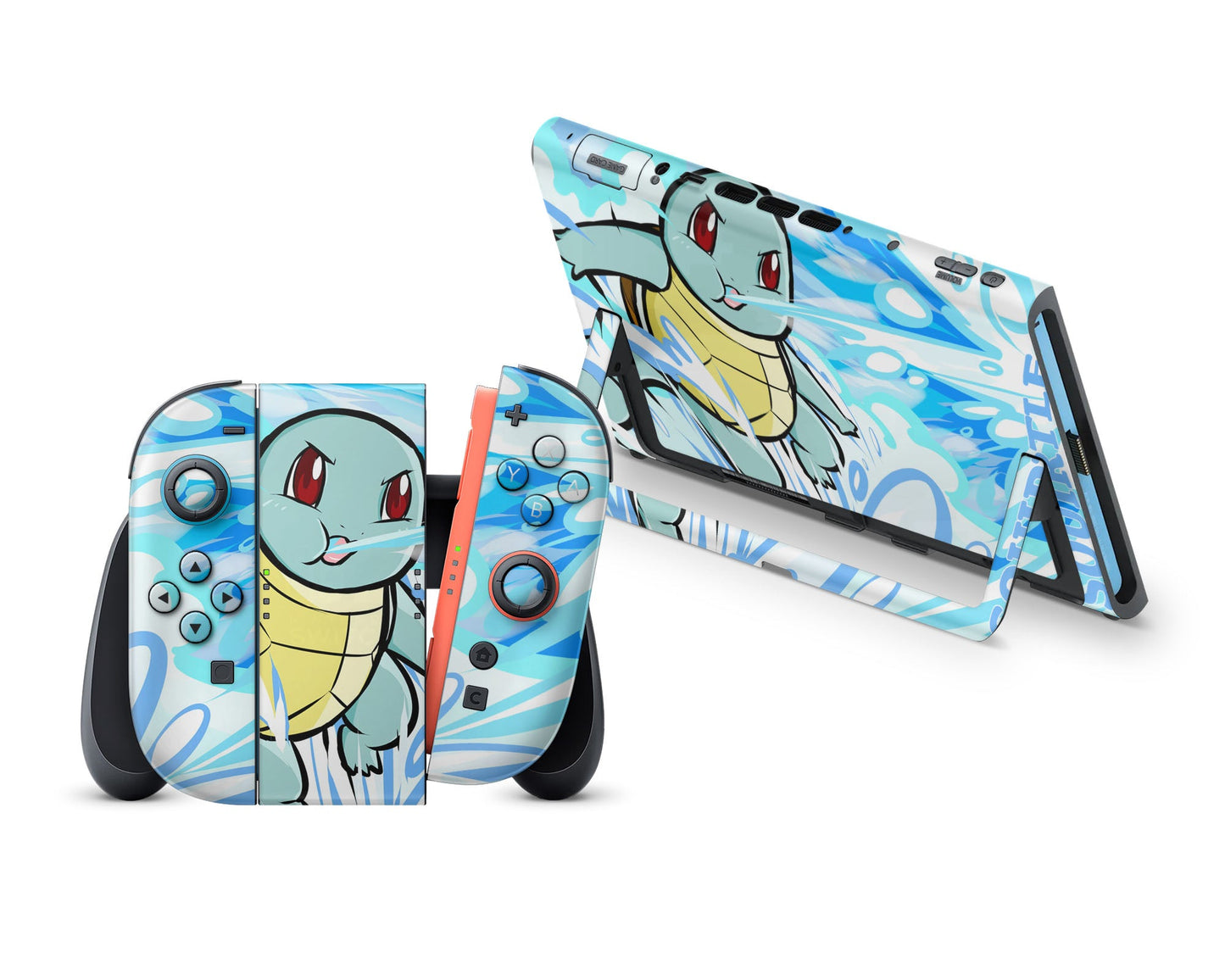 Anime Town Creations Nintendo Switch 2 Pokemon Squirtle Vinyl +Tempered Glass Skins - Anime Pokemon Switch 2 Skin