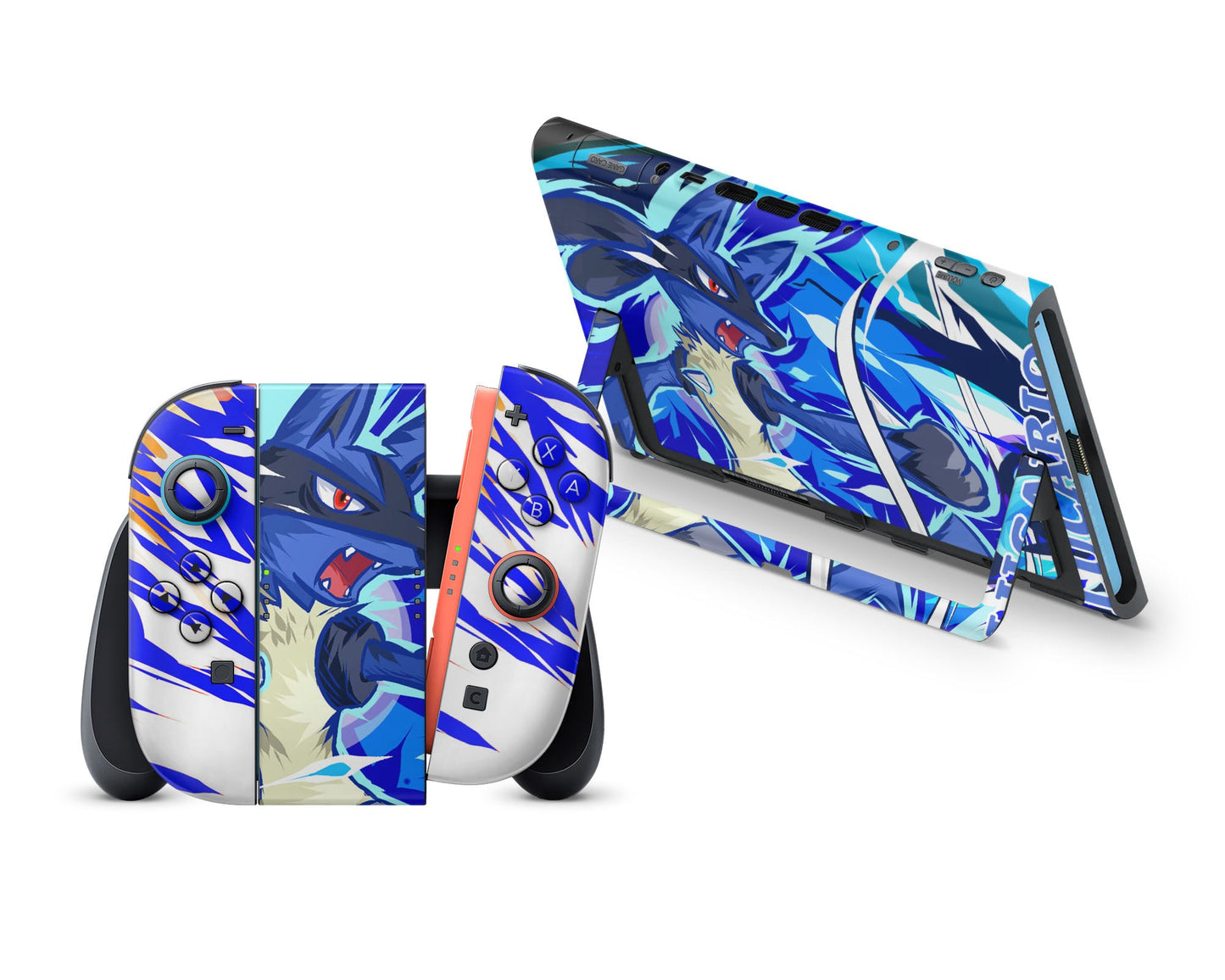 Anime Town Creations Nintendo Switch 2 Pokemon Lucario Vinyl +Tempered Glass Skins - Anime Pokemon Switch 2 Skin