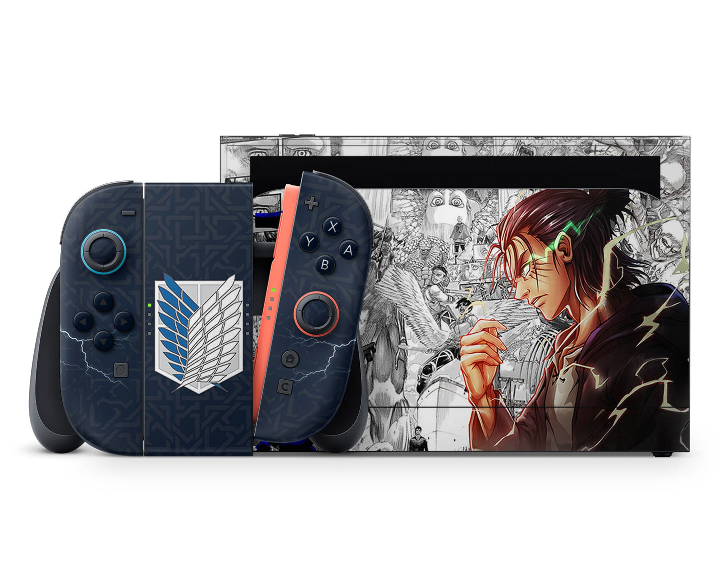 Anime Town Creations Nintendo Switch 2 Attack on Titan Eren Founding Titan Vinyl +Tempered Glass Skins - Anime Attack on Titan Switch 2 Skin