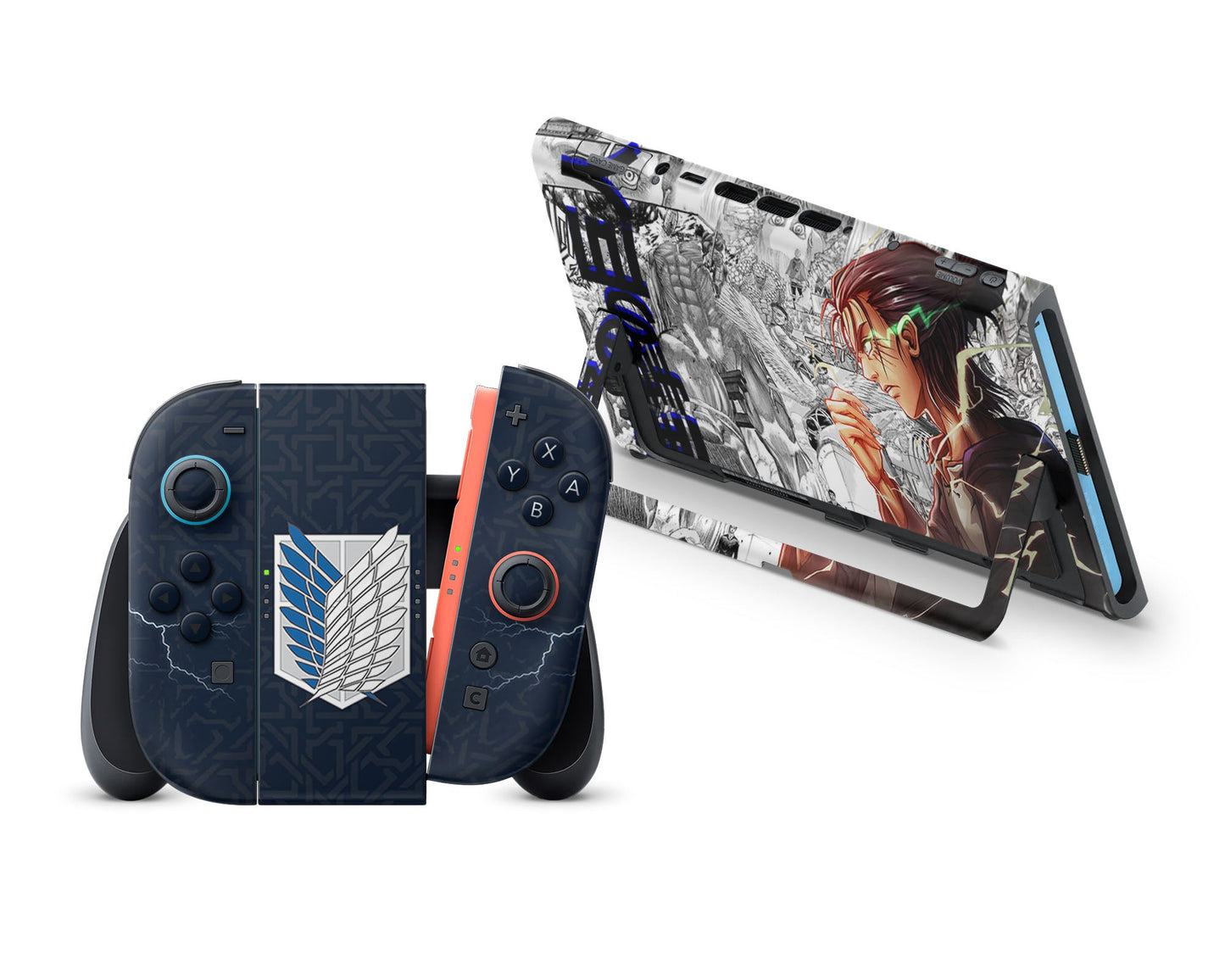 Anime Town Creations Nintendo Switch 2 Attack on Titan Eren Founding Titan Vinyl +Tempered Glass Skins - Anime Attack on Titan Switch 2 Skin