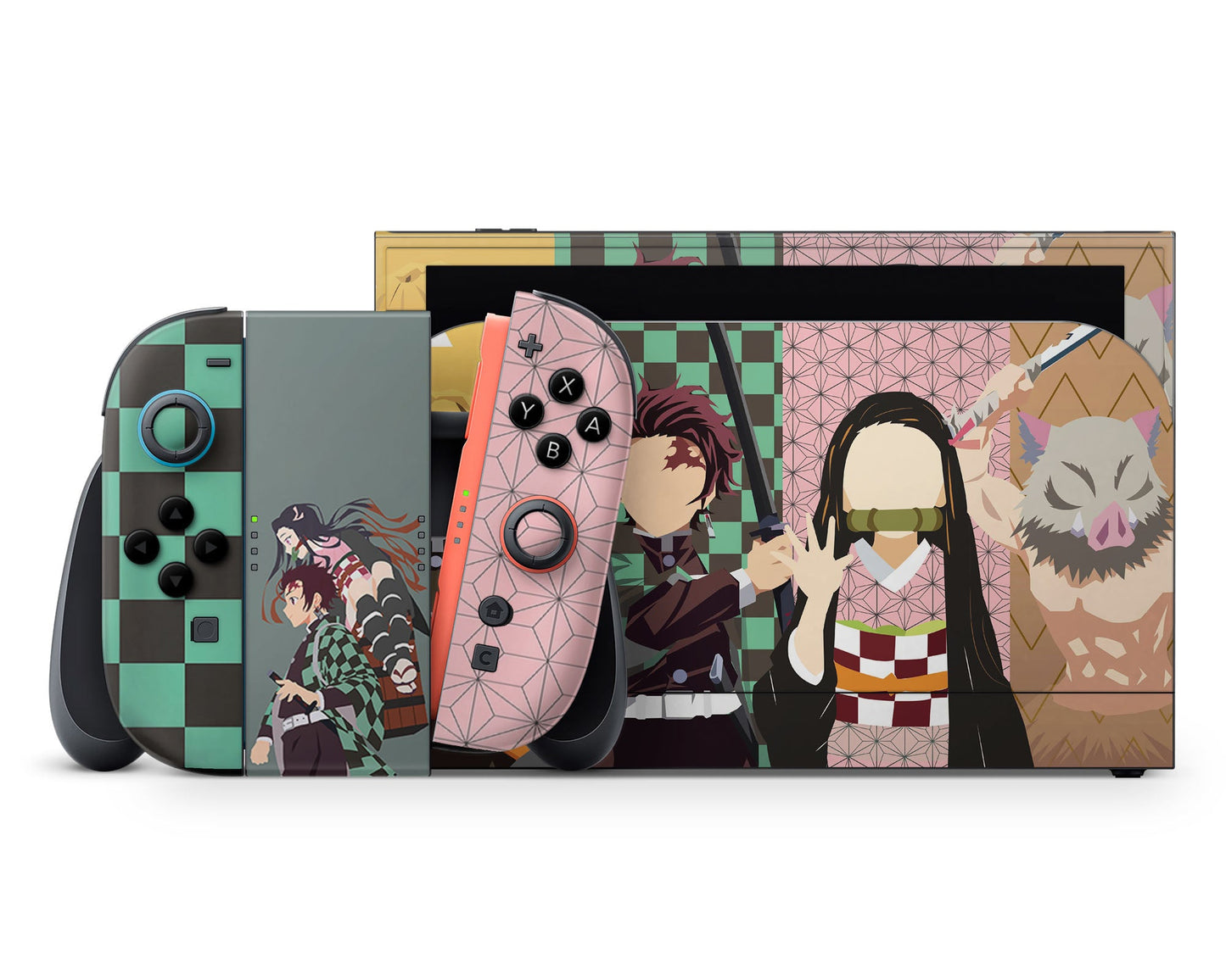 Anime Town Creations Nintendo Switch 2 Demon Slayer Minimalist Gang Vinyl +Tempered Glass Skins - Anime Demon Slayer Switch 2 Skin