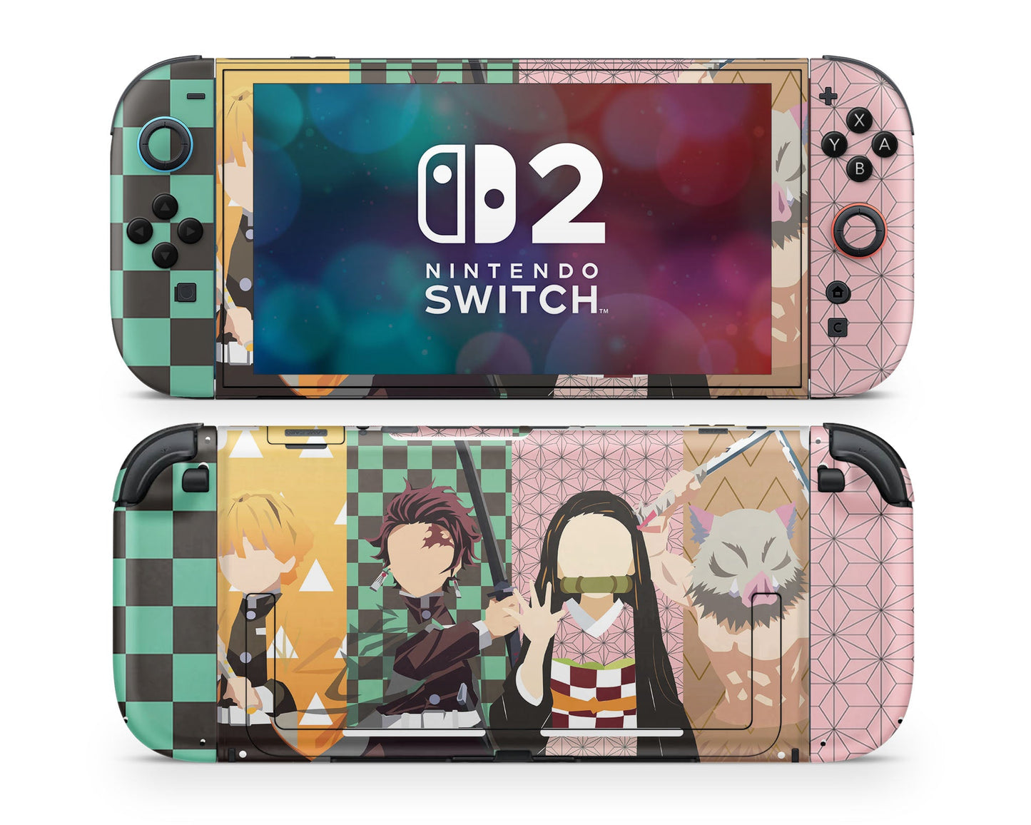 Anime Town Creations Nintendo Switch 2 Demon Slayer Minimalist Gang Vinyl only Skins - Anime Demon Slayer Switch 2 Skin