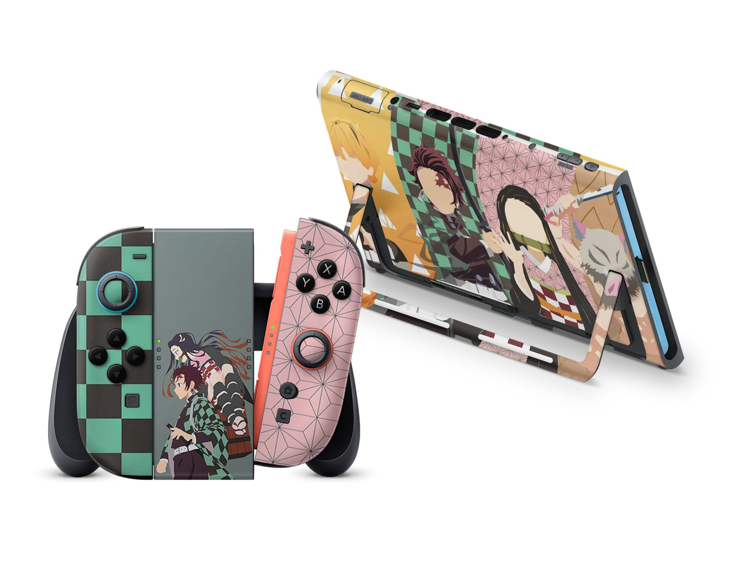 Anime Town Creations Nintendo Switch 2 Demon Slayer Minimalist Gang Vinyl +Tempered Glass Skins - Anime Demon Slayer Switch 2 Skin