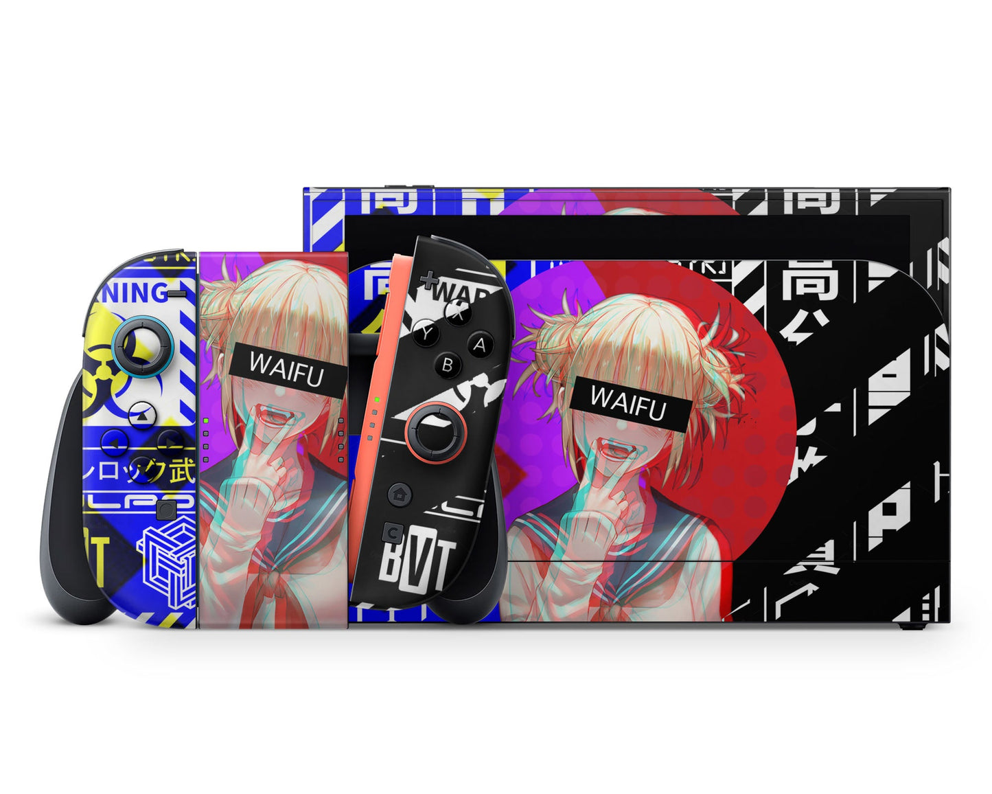 Anime Town Creations Nintendo Switch 2 Himiko Toga Waifu Glitch Vinyl +Tempered Glass Skins - Anime My Hero Academia Switch 2 Skin