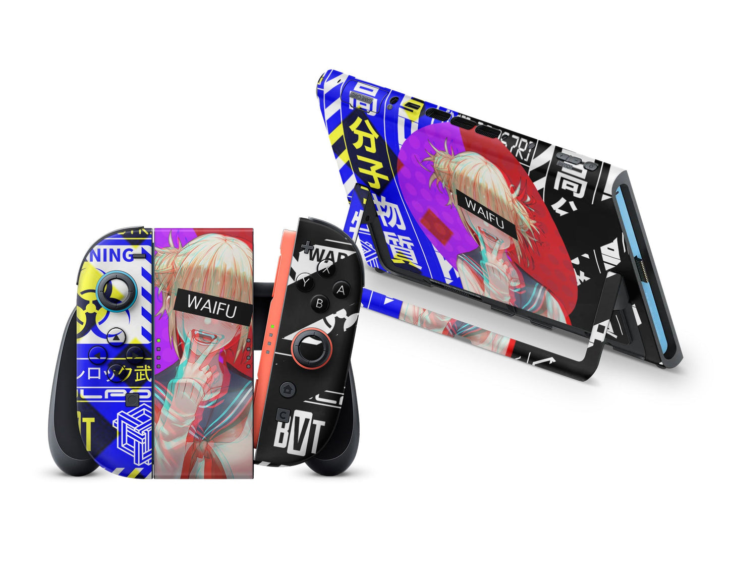 Anime Town Creations Nintendo Switch 2 Himiko Toga Waifu Glitch Vinyl +Tempered Glass Skins - Anime My Hero Academia Switch 2 Skin