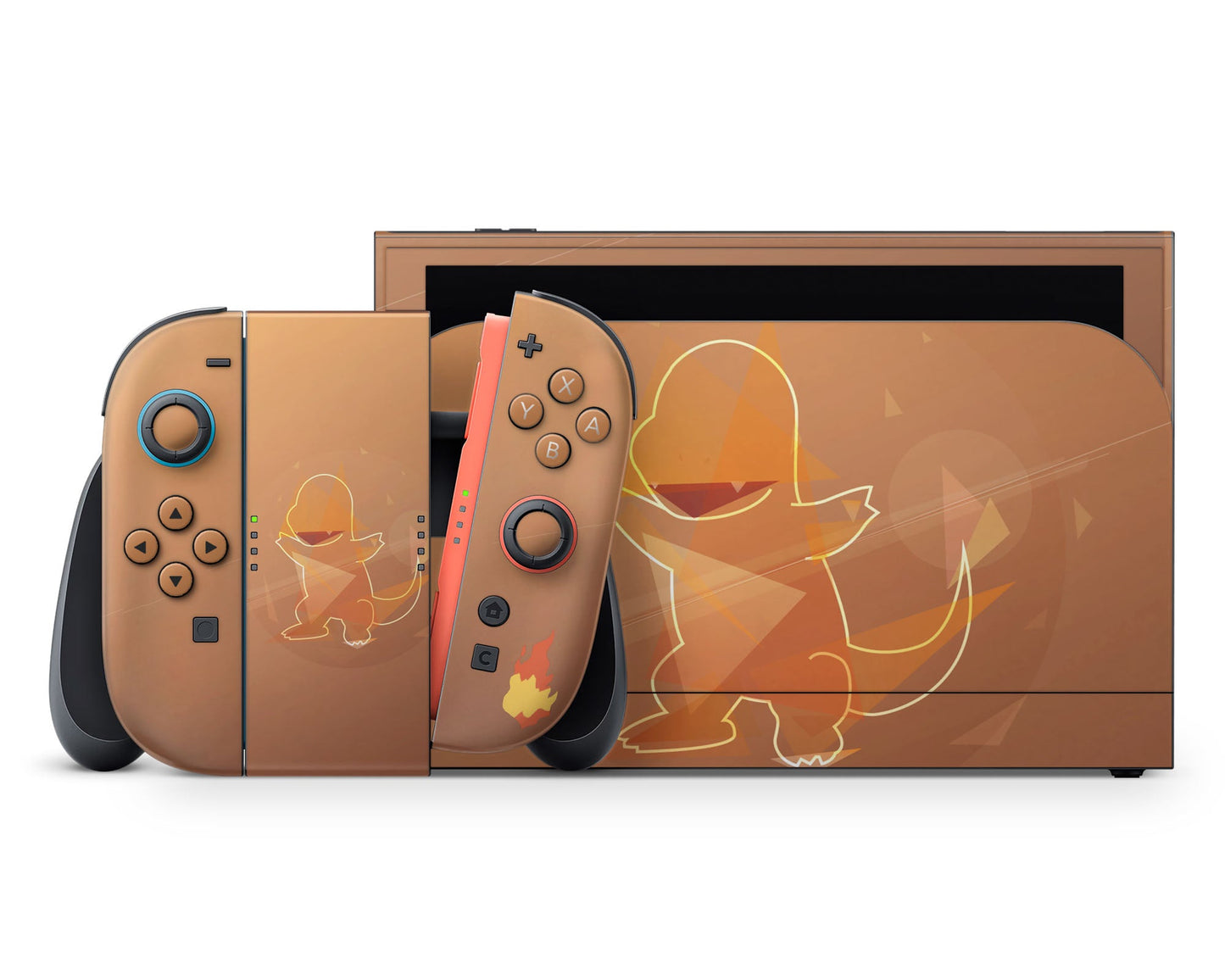 Anime Town Creations Nintendo Switch 2 Pokemon Charmander Flame Vinyl +Tempered Glass Skins - Anime Pokemon Switch 2 Skin
