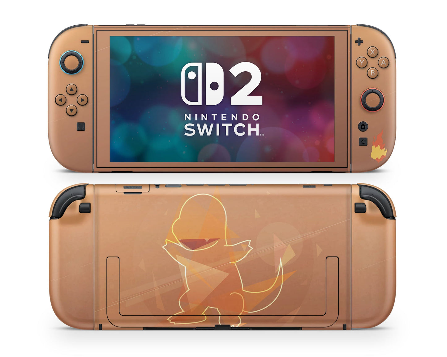 Anime Town Creations Nintendo Switch 2 Pokemon Charmander Flame Vinyl only Skins - Anime Pokemon Switch 2 Skin