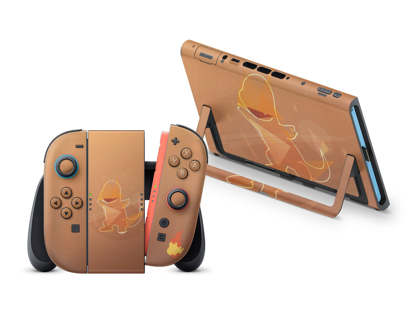 Anime Town Creations Nintendo Switch 2 Pokemon Charmander Flame Vinyl +Tempered Glass Skins - Anime Pokemon Switch 2 Skin