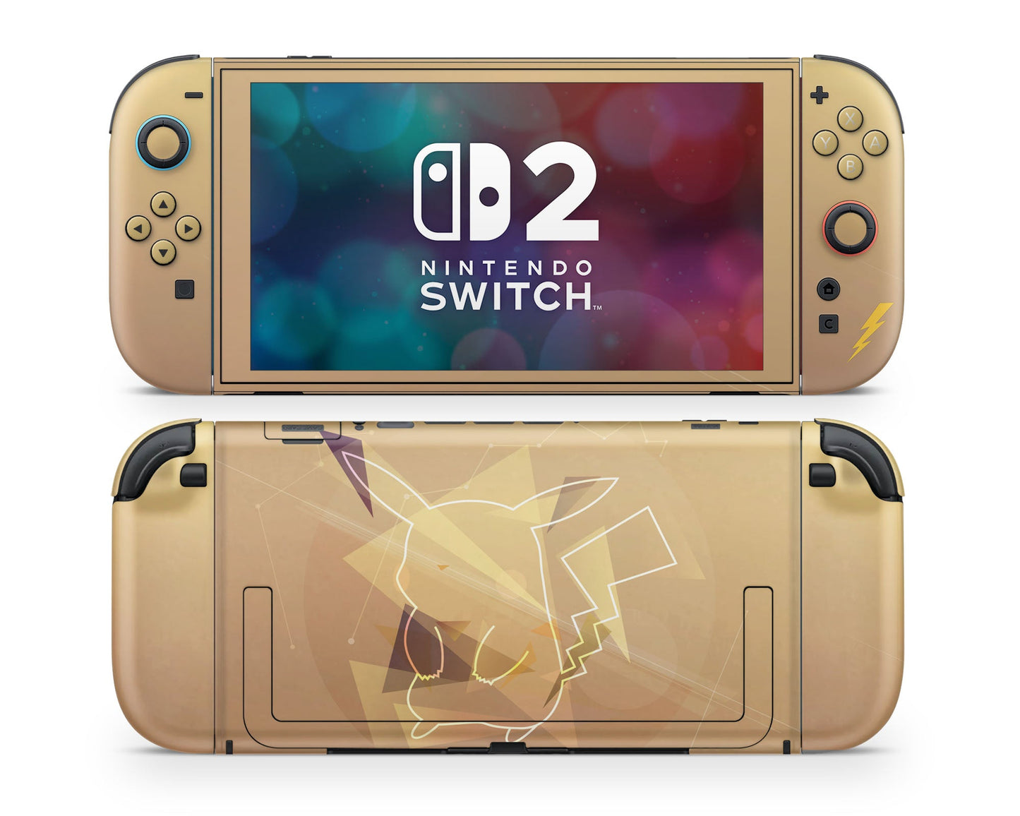 Anime Town Creations Nintendo Switch 2 Pokemon Pikachu Lightning Vinyl only Skins - Anime Pokemon Switch 2 Skin