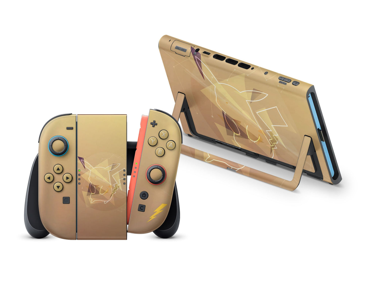 Anime Town Creations Nintendo Switch 2 Pokemon Pikachu Lightning Vinyl +Tempered Glass Skins - Anime Pokemon Switch 2 Skin