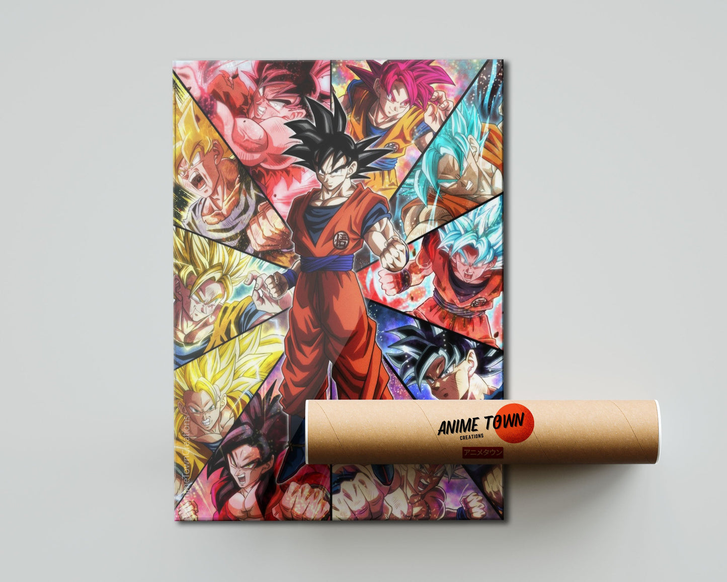 Anime Town Creations Poster Dragon Ball Goku Saiyan Frames 5" x 7" Home Goods - Anime Dragon Ball Poster