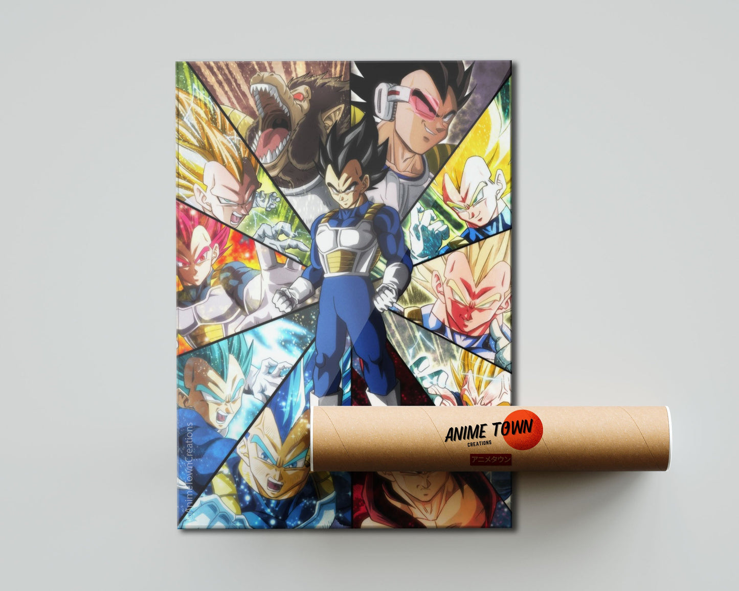 Anime Town Creations Poster Dragon Ball Vegeta Saiyan Frames 5" x 7" Home Goods - Anime Dragon Ball Poster