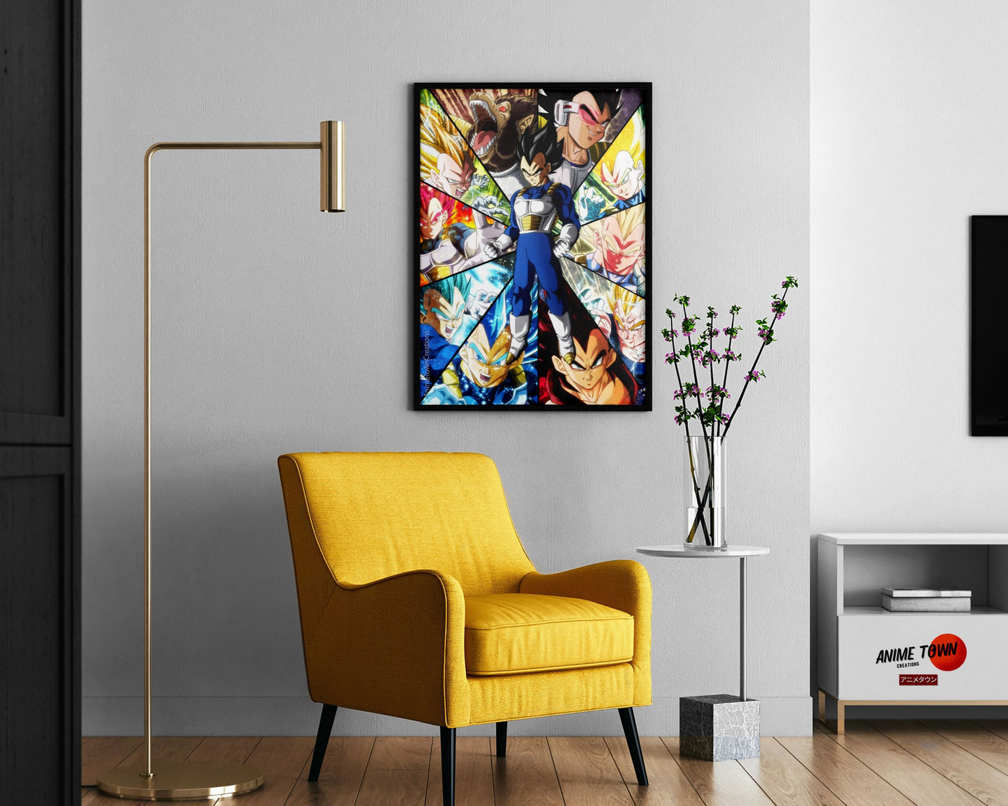 Anime Town Creations Poster Dragon Ball Vegeta Saiyan Frames 11" x 17" Home Goods - Anime Dragon Ball Poster