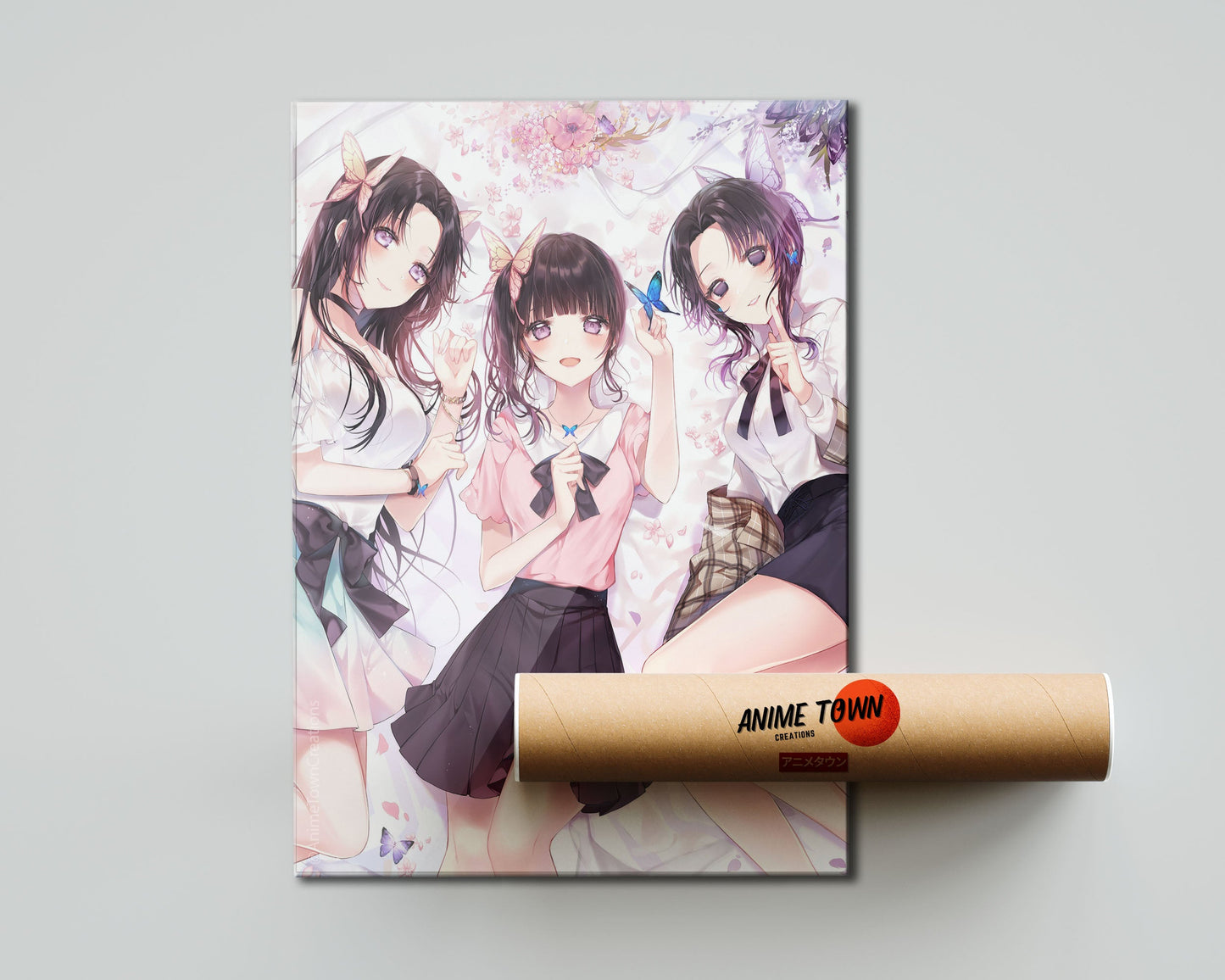 Anime Town Creations Poster Demon Slayer Flower Girls 5" x 7" Home Goods - Anime Demon Slayer Poster