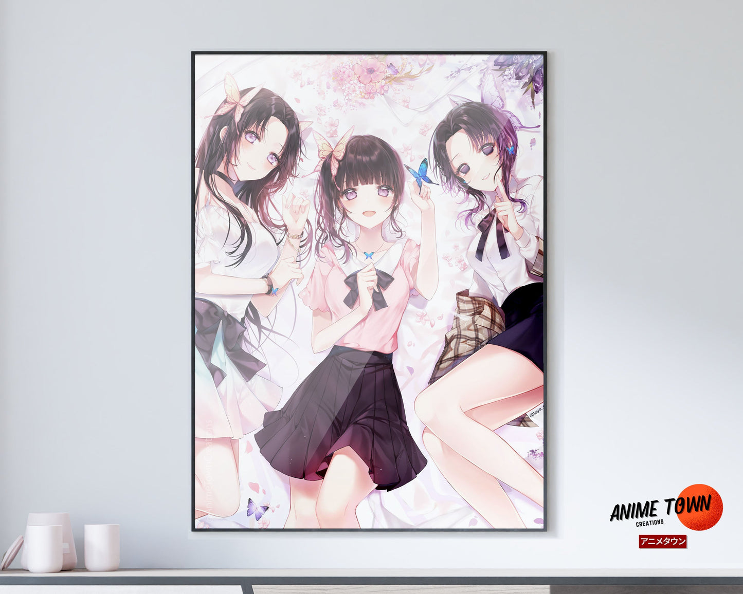 Anime Town Creations Poster Demon Slayer Flower Girls 11" x 17" Home Goods - Anime Demon Slayer Poster