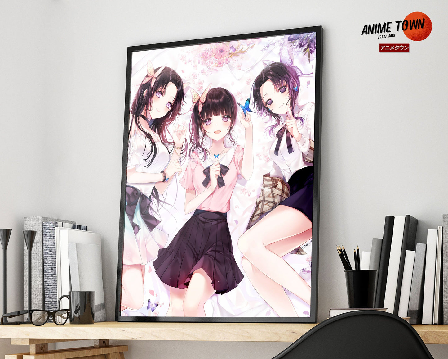 Anime Town Creations Poster Demon Slayer Flower Girls 5" x 7" Home Goods - Anime Demon Slayer Poster