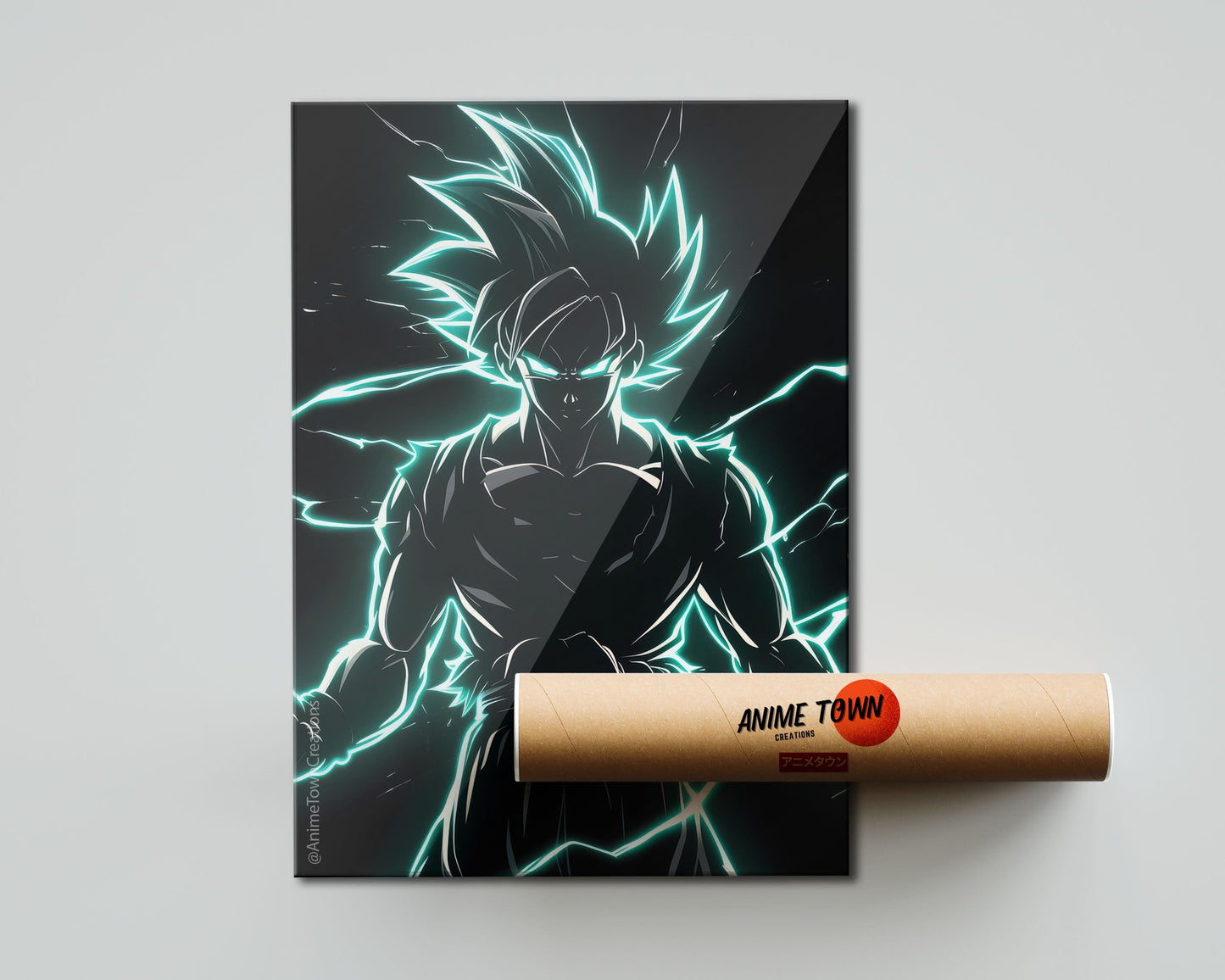 Anime Town Creations Poster Dragon Ball Neon Green Goku 5" x 7" Home Goods - Anime Dragon Ball Poster