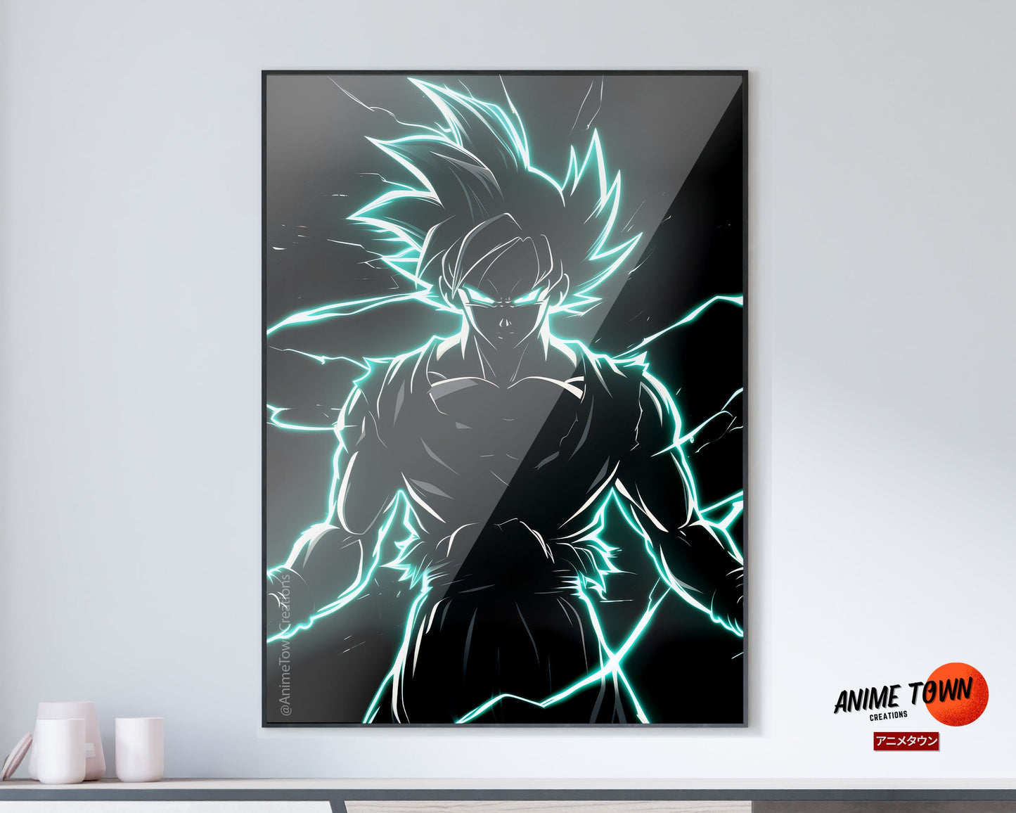 Anime Town Creations Poster Dragon Ball Neon Green Goku 11" x 17" Home Goods - Anime Dragon Ball Poster