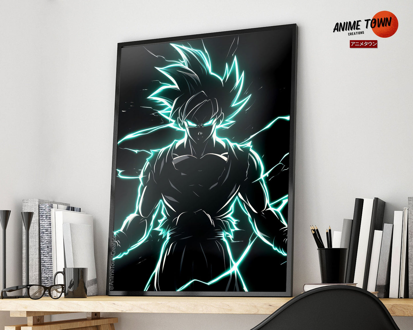 Anime Town Creations Poster Dragon Ball Neon Green Goku 5" x 7" Home Goods - Anime Dragon Ball Poster