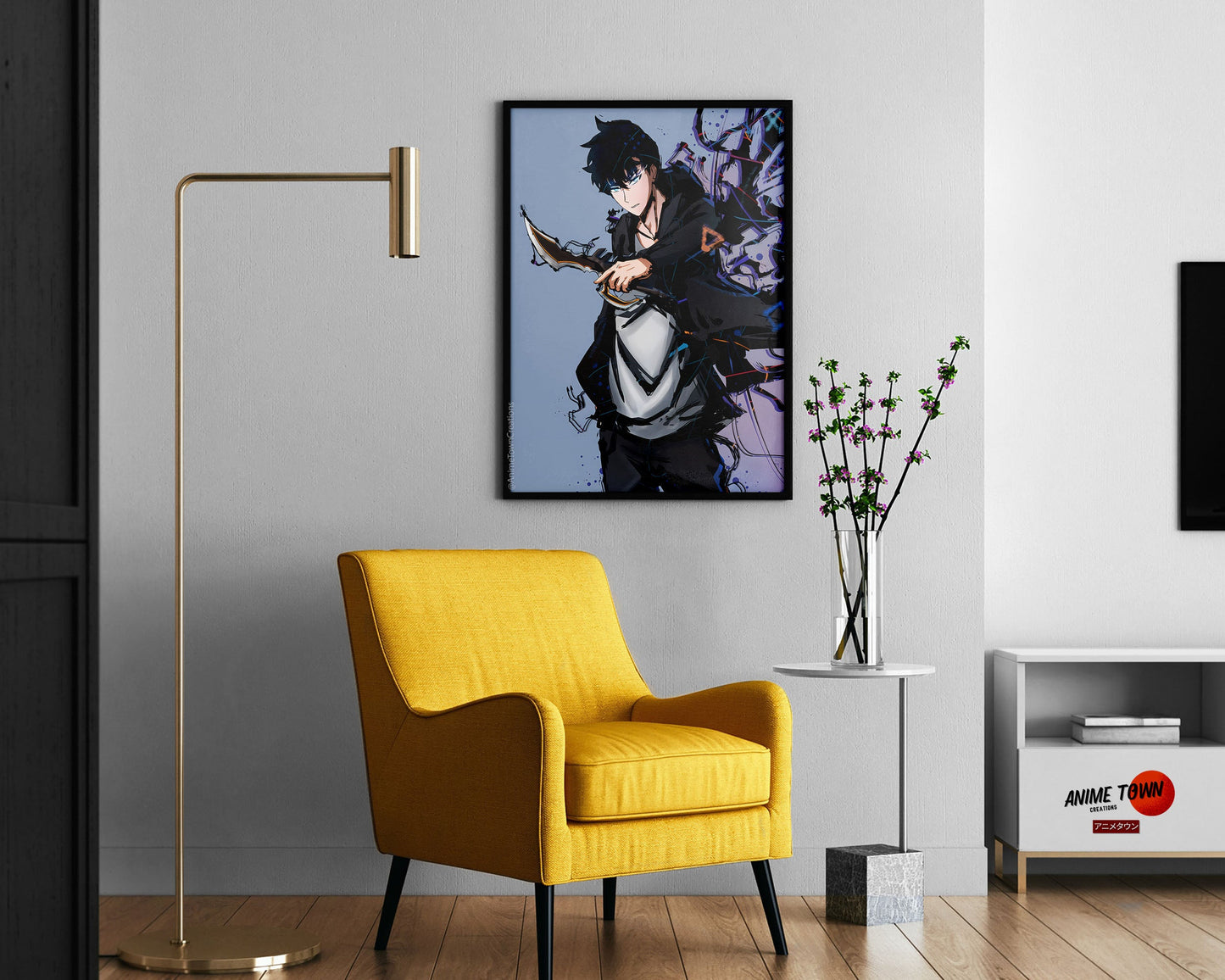 Anime Town Creations Poster Solo Leveling Jinwoo Minimalist 11" x 17" Home Goods - Anime Solo Leveling Poster