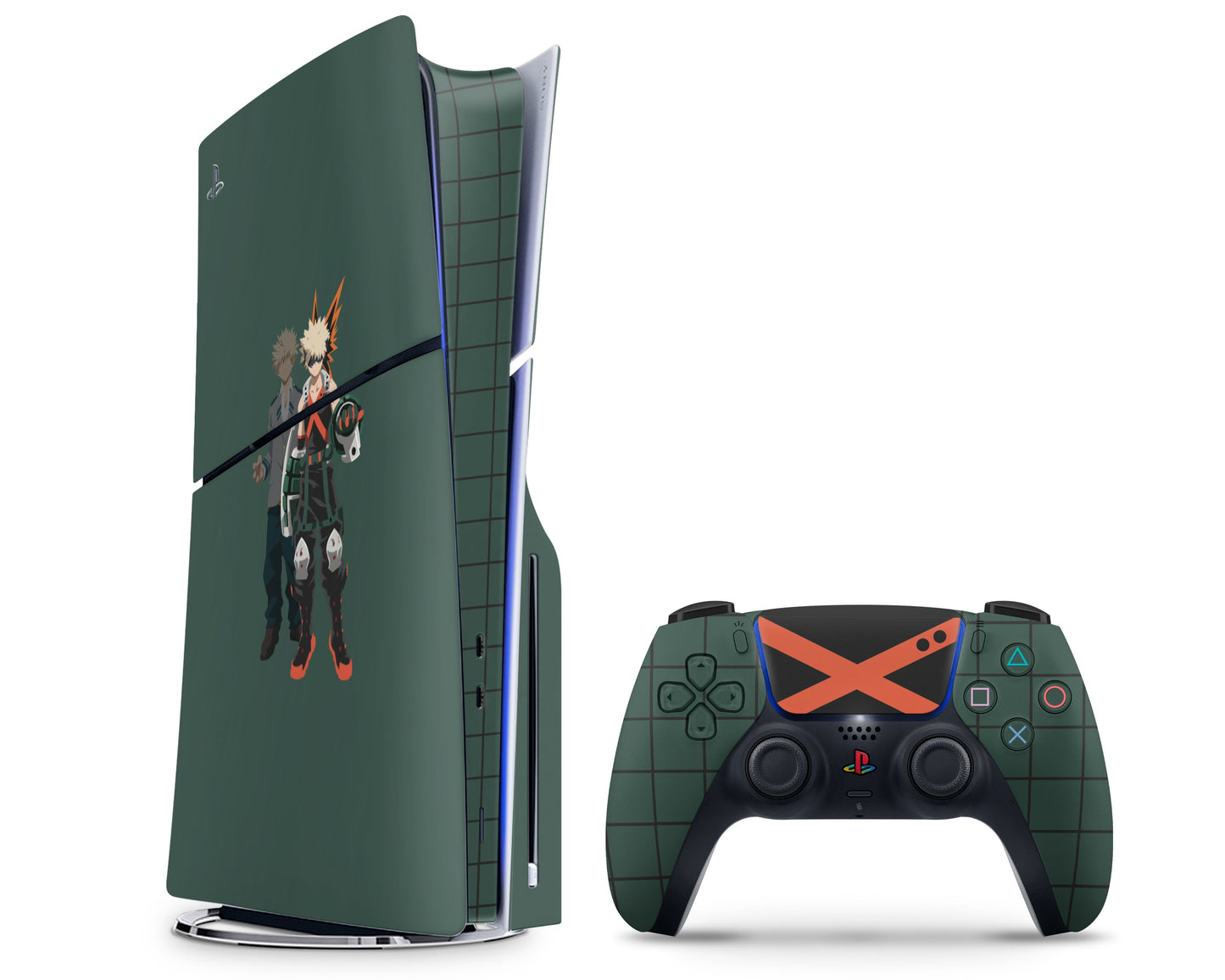 Anime Town Creations PS5 Slim My Hero Academia Green PS5 Slim Skins - Anime My Hero Academia PS5 Slim Skin