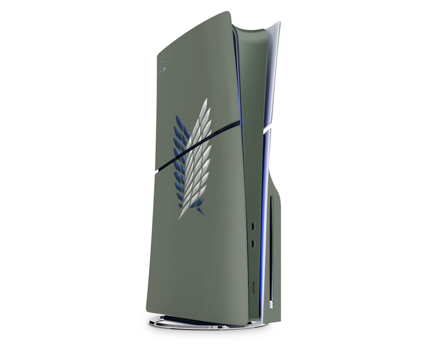 Anime Town Creations PS5 Slim Attack On Titan Survey Corps Green Minimalistic (Light) PS5 Slim Skins - Anime Attack on Titan PS5 Slim Skin
