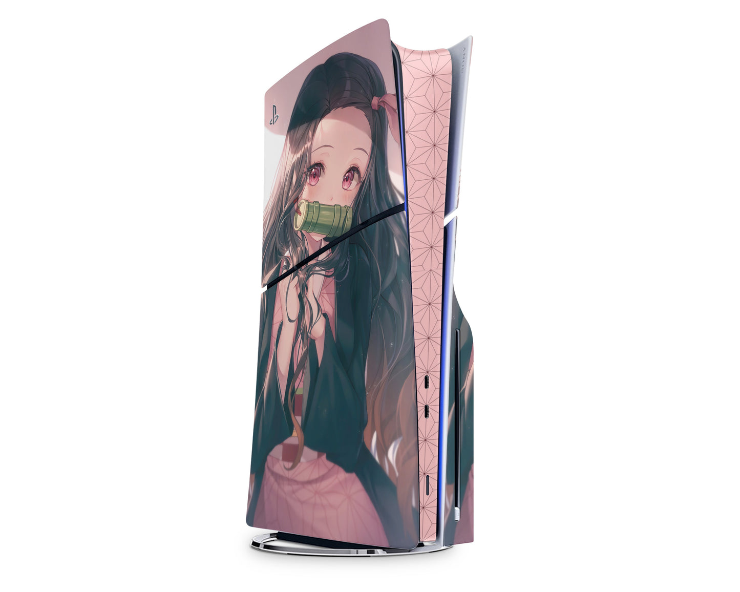 Anime Town Creations PS5 Slim Demon Slayer Nezuko Haori Pink PS5 Slim Skins - Anime Demon Slayer PS5 Slim Skin