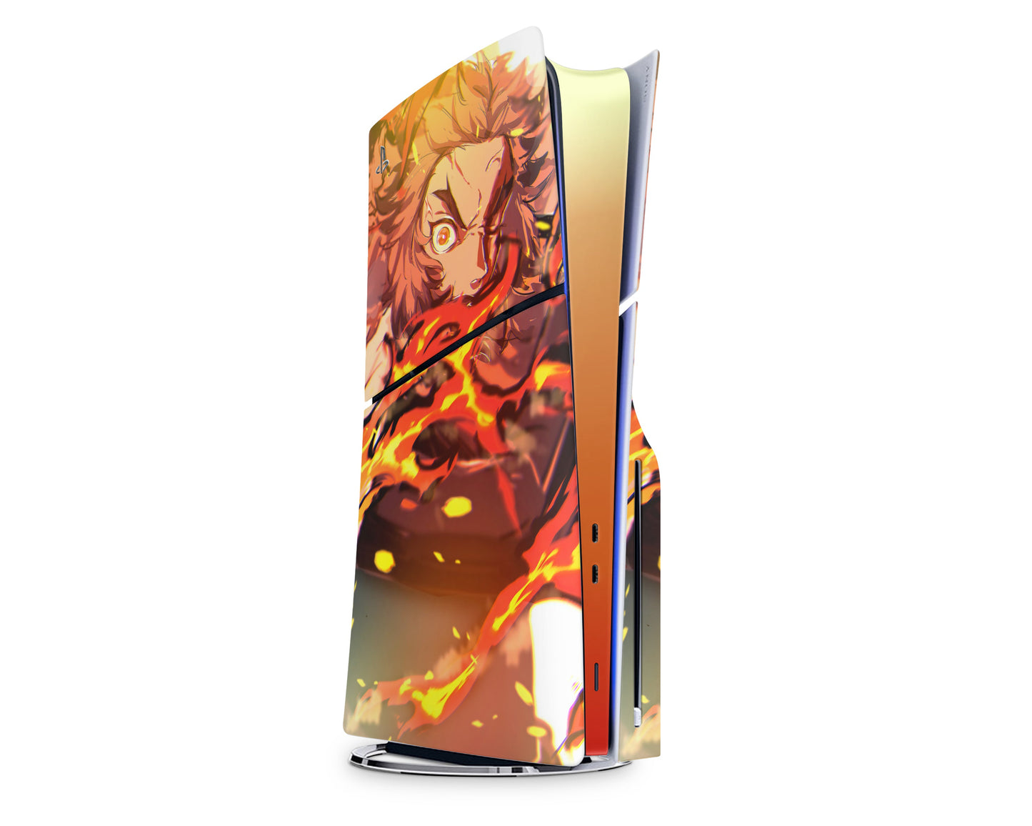 Anime Town Creations PS5 Slim Demon Slayer Rengoku PS5 Slim Skins - Anime Demon Slayer PS5 Slim Skin