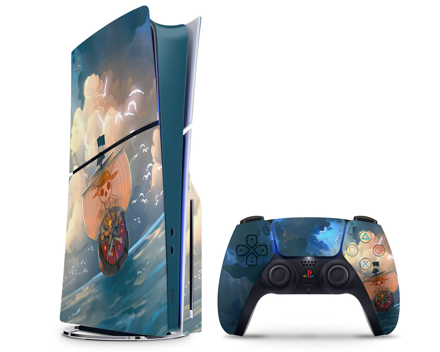 Anime Town Creations PS5 Slim One Piece Thousand Sunny PS5 Slim Skins - Anime One Piece PS5 Slim Skin