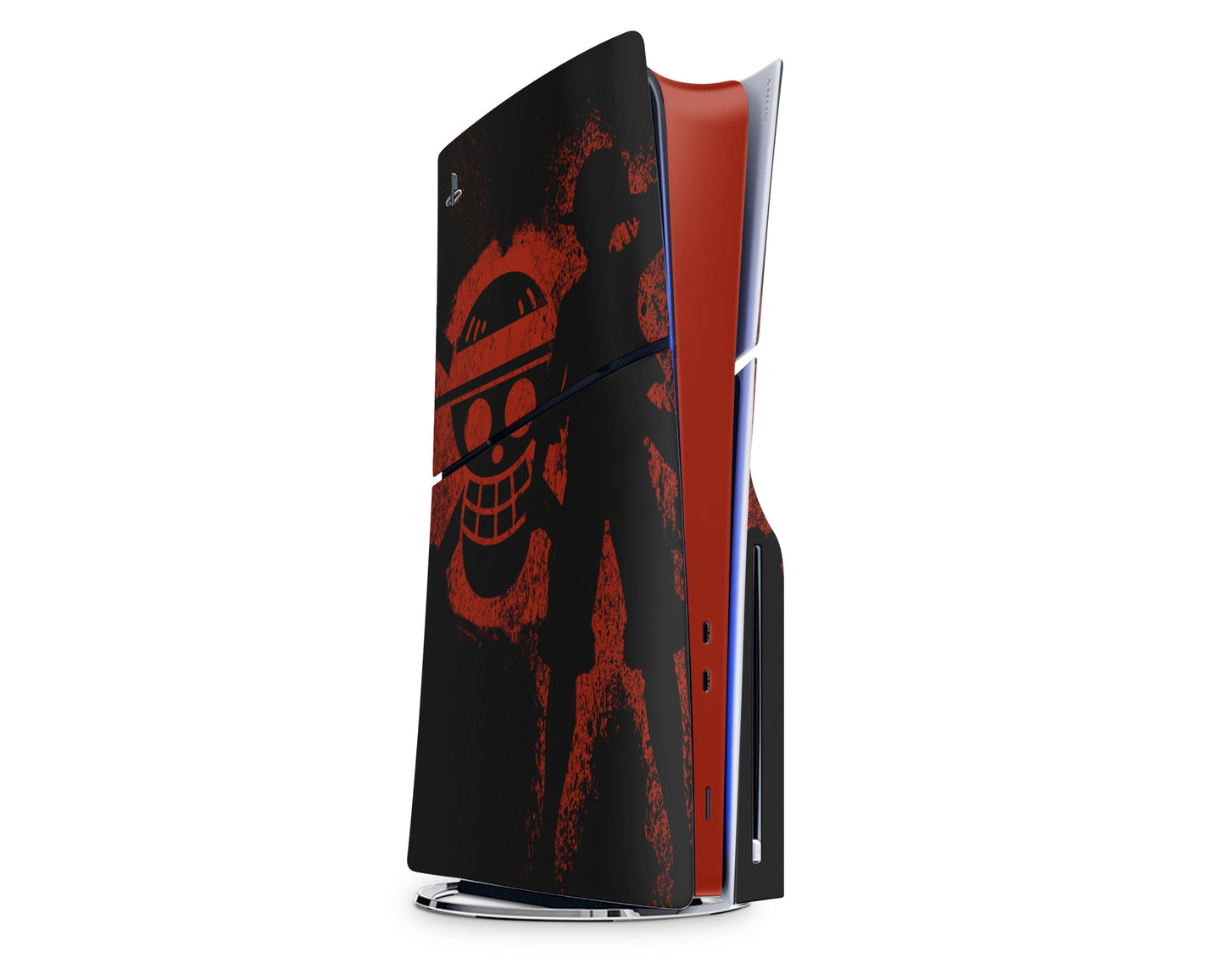 Anime Town Creations PS5 Slim One Piece Luffy Black PS5 Slim Skins - Anime One Piece PS5 Slim Skin