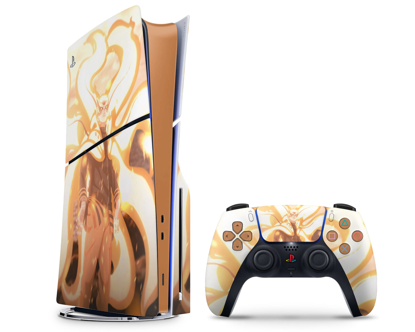 Anime Town Creations PS5 Slim Nine Tail Fox Baryon Mode PS5 Slim Skins - Anime Ninja PS5 Slim Skin