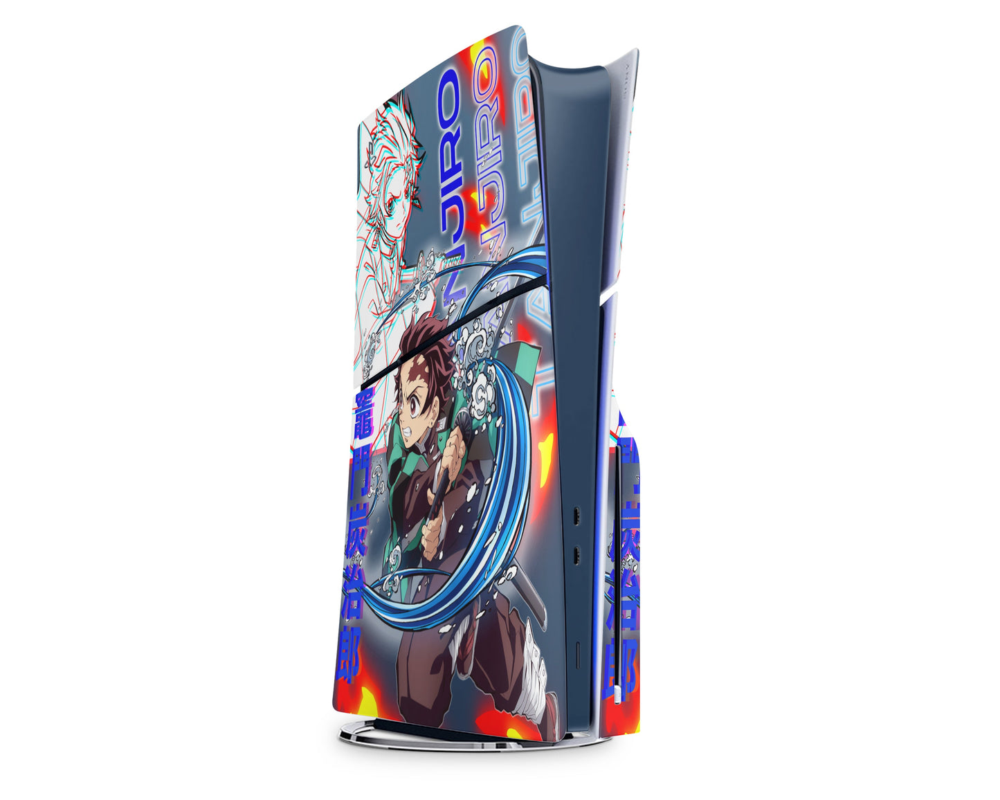 Anime Town Creations PS5 Slim Demon Slayer Tanjiro Hype PS5 Slim Skins - Anime Demon Slayer PS5 Slim Skin