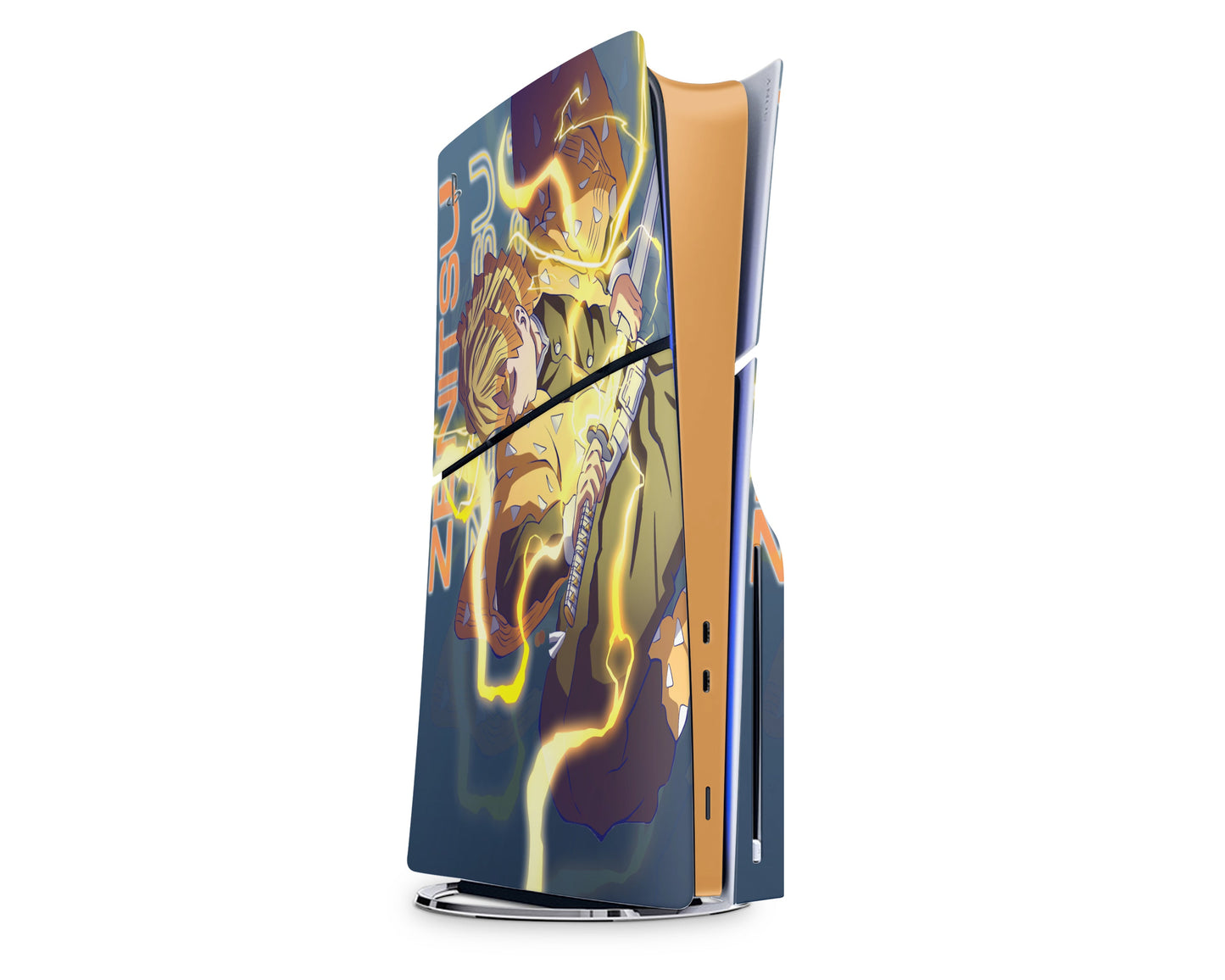 Anime Town Creations PS5 Slim Demon Slayer Zenitsu Hype PS5 Slim Skins - Anime Demon Slayer PS5 Slim Skin