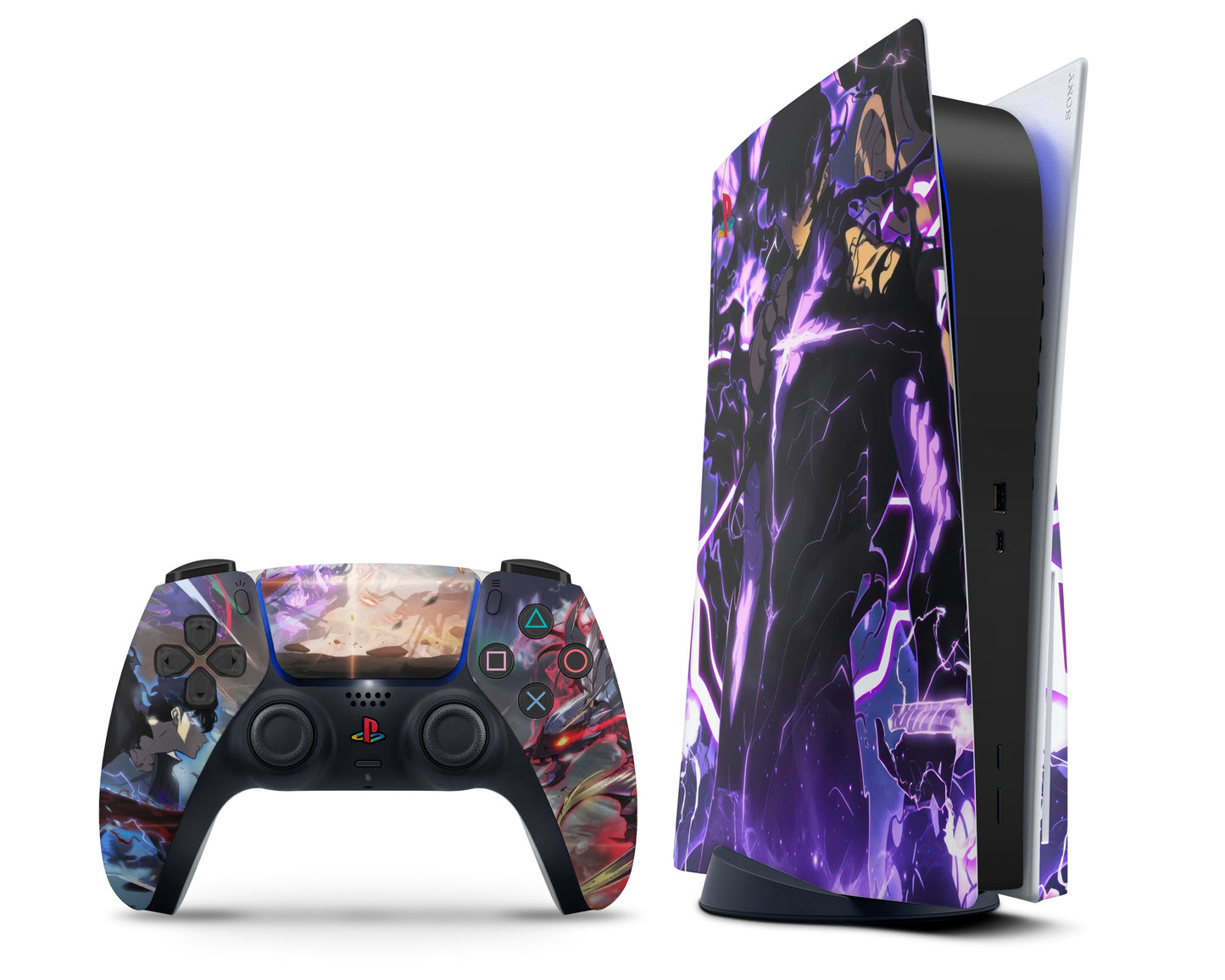 Anime Town Creations PS5 Solo Leveling Sung Jinwoo vs Beru PS5 Skins - Anime Solo Leveling PS5 Skin