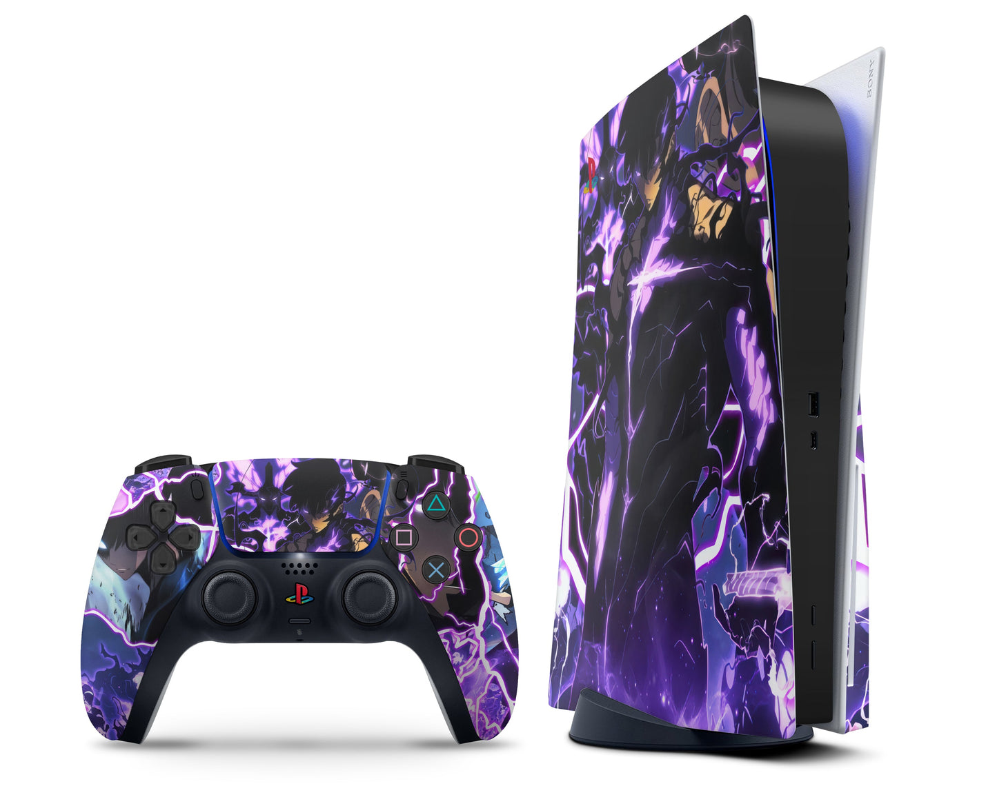 Anime Town Creations PS5 Solo Leveling Jinwoo Purple Shadows PS5 Skins - Anime Solo Leveling PS5 Skin